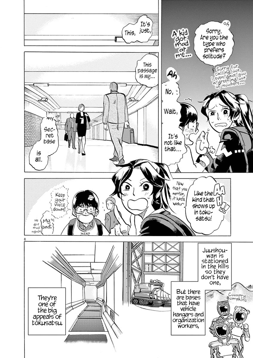 Tokusatsu Gagaga Chapter 27 page 8 - Chapter 27: Take Off From the Secret Base!
