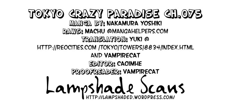 Tokyo Crazy Paradise Chapter 75.2 page 1 - Chapter 75 v2 : I Will Protect Shirogami Ryugi---!