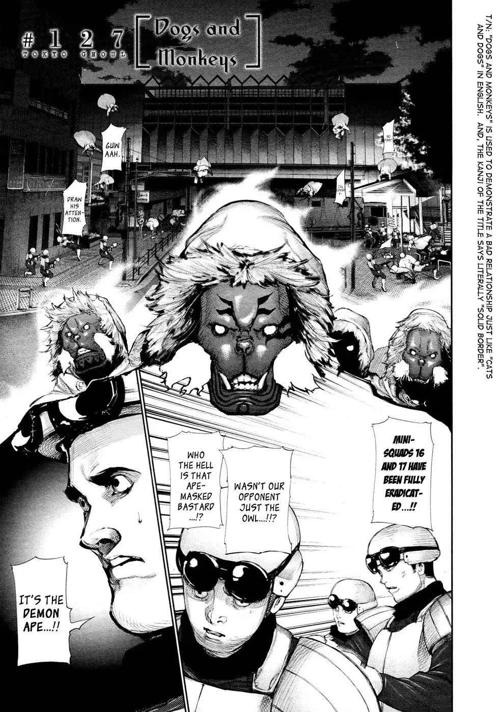 Tokyo Ghoul Chapter 127 page 2 - Chapter 127: Dogs and Monkeys