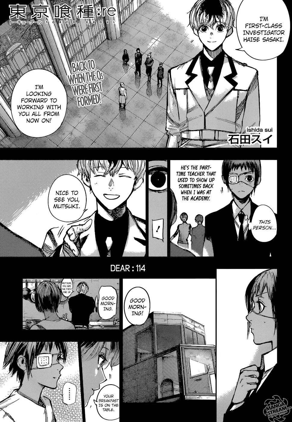 Tokyo Ghoul:re Chapter 114 page 1 - Chapter 114: Dear
