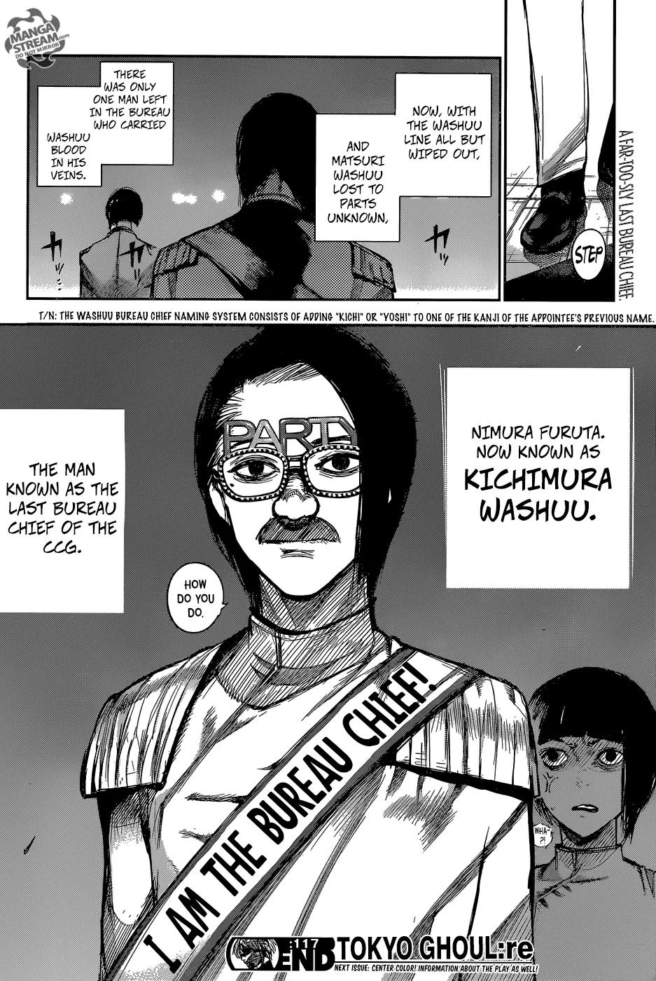 Tokyo Ghoul:re Chapter 117 page 19 - Chapter 117: Thumb Up