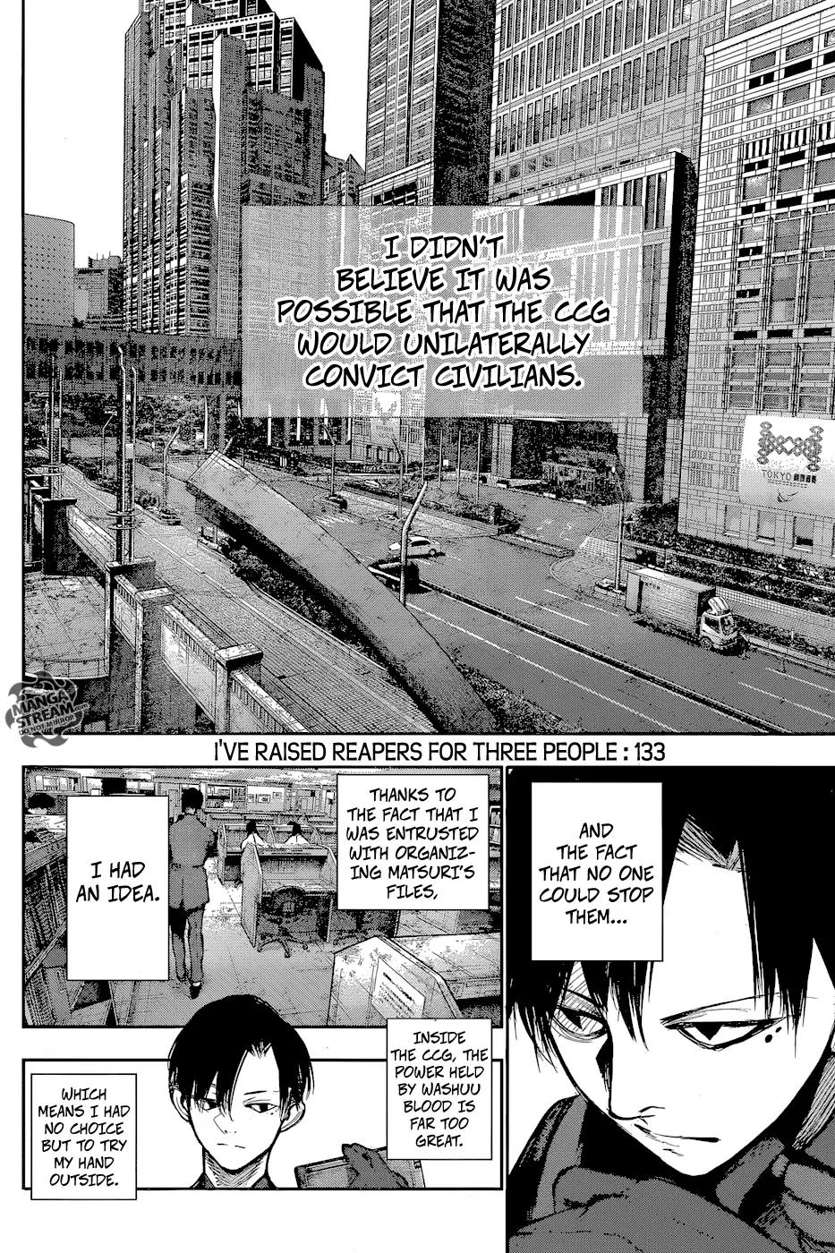Tokyo Ghoul:re Chapter 133 page 6 - Chapter 133: I've Raised Reapers for Three People