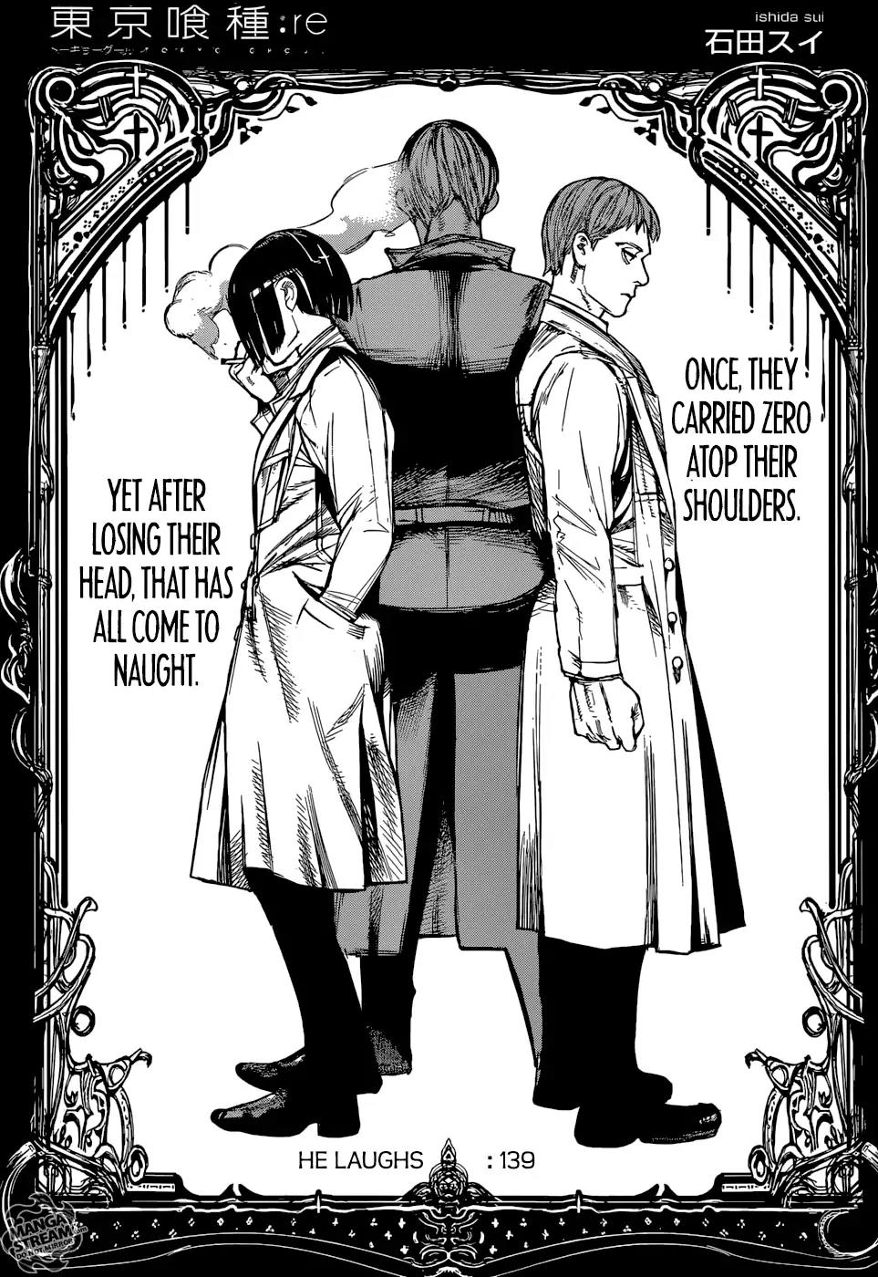 Tokyo Ghoul:re Chapter 139 page 1 - Chapter 139: He Laughs