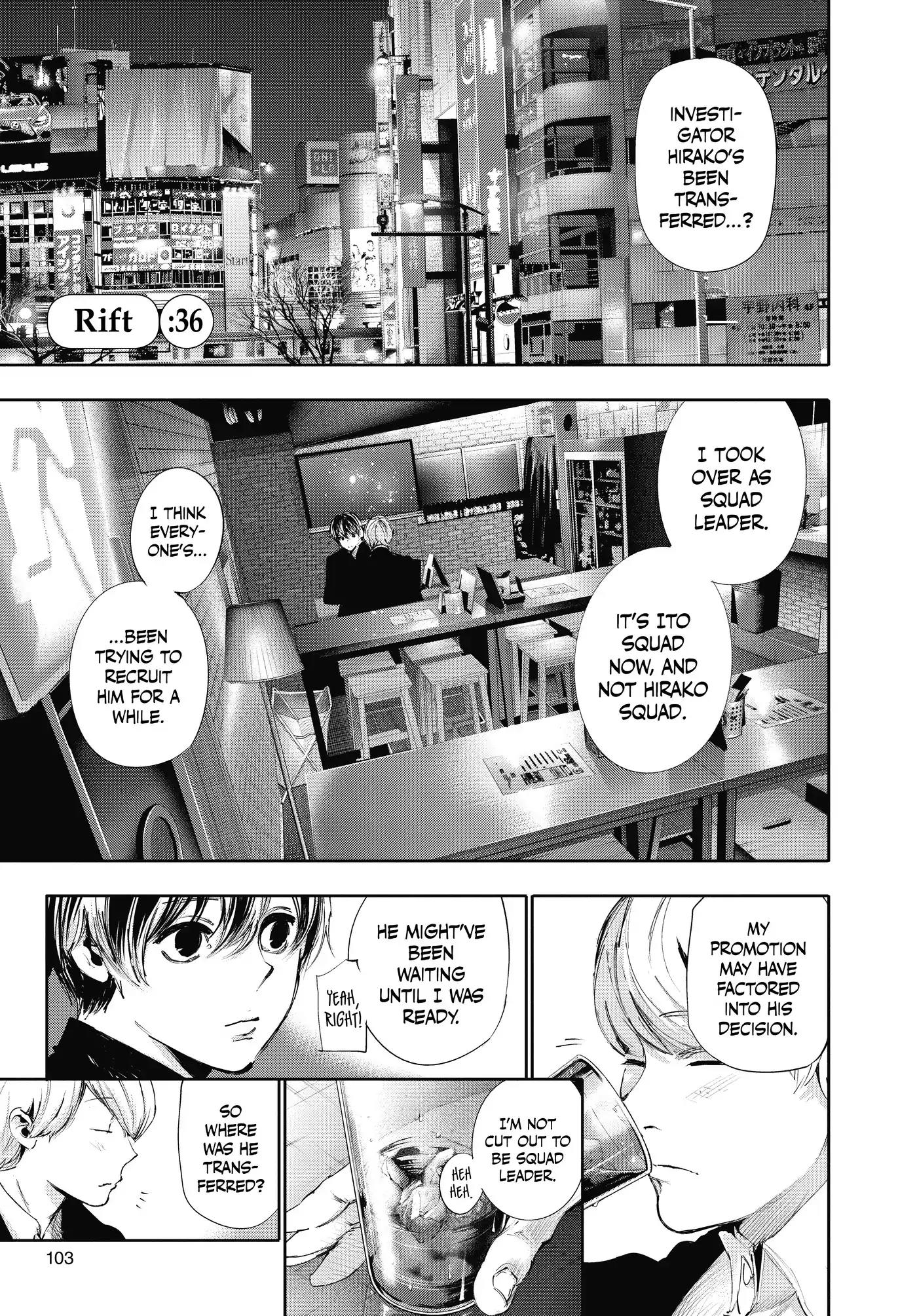 Tokyo Ghoul:re Chapter 36 page 1 - Chapter 36: Rift