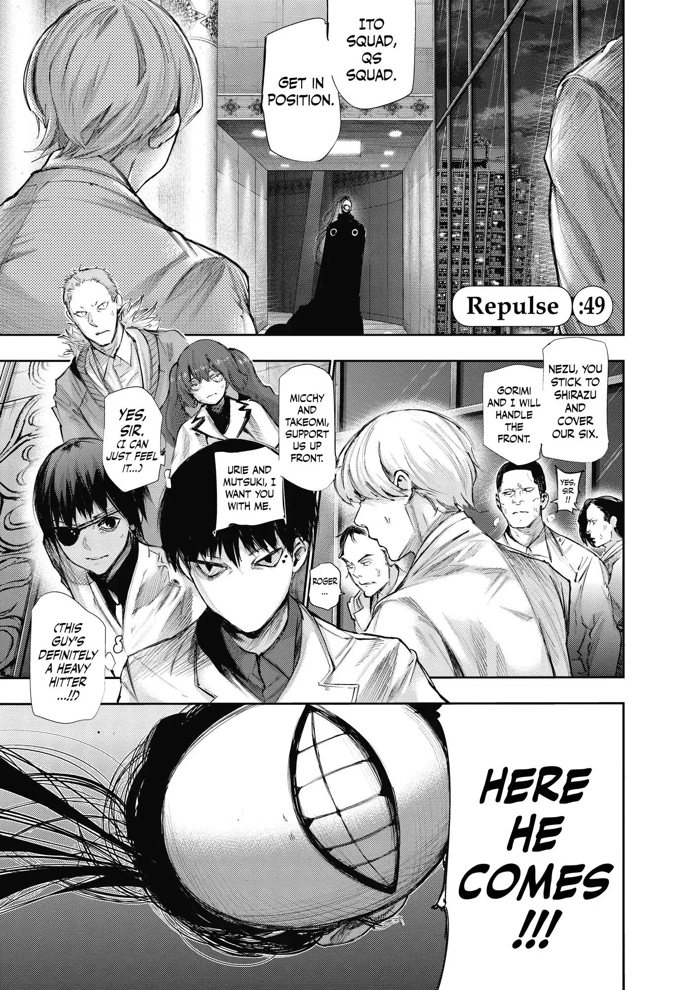 Tokyo Ghoul:re Chapter 49 page 1 - Chapter 49: Repulse