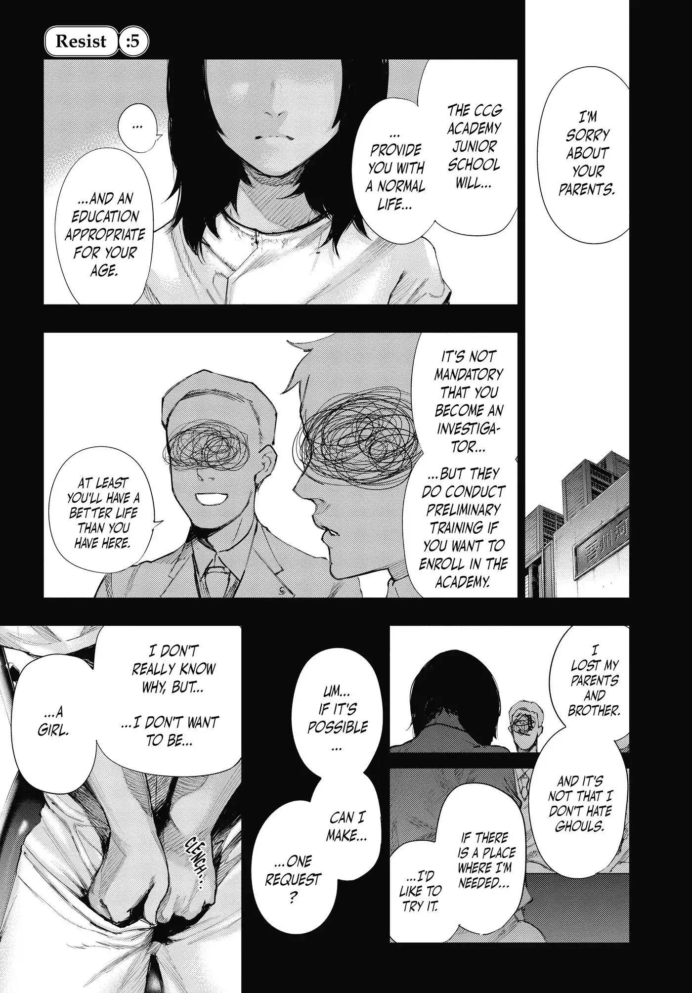 Tokyo Ghoul:re Chapter 5 page 1 - Chapter 5: Resist