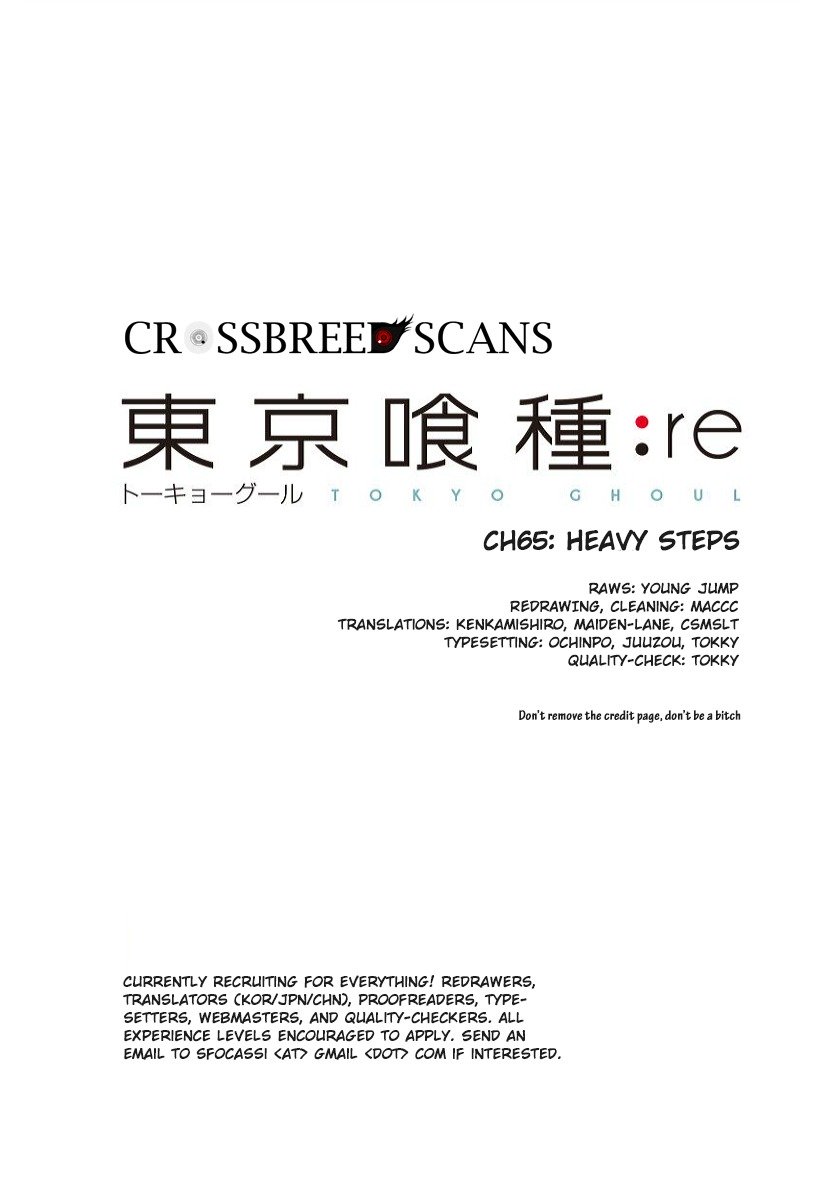 Tokyo Ghoul:re Chapter 65 page 1 - Chapter 65 : Heavy Steps