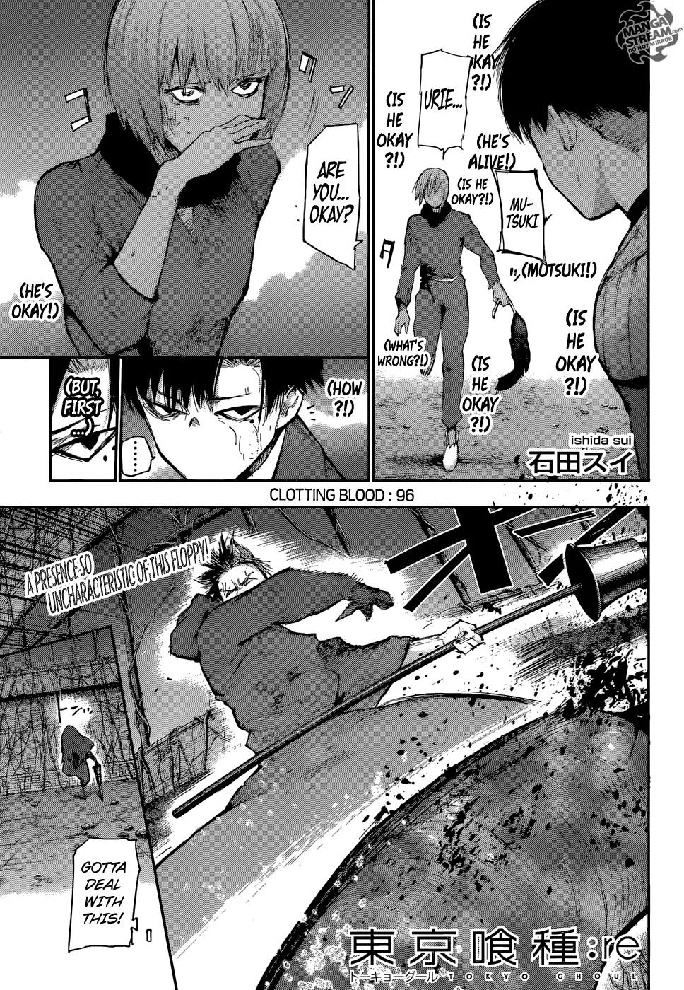 Tokyo Ghoul:re Chapter 96 page 1 - Chapter 96: Clotting Blood