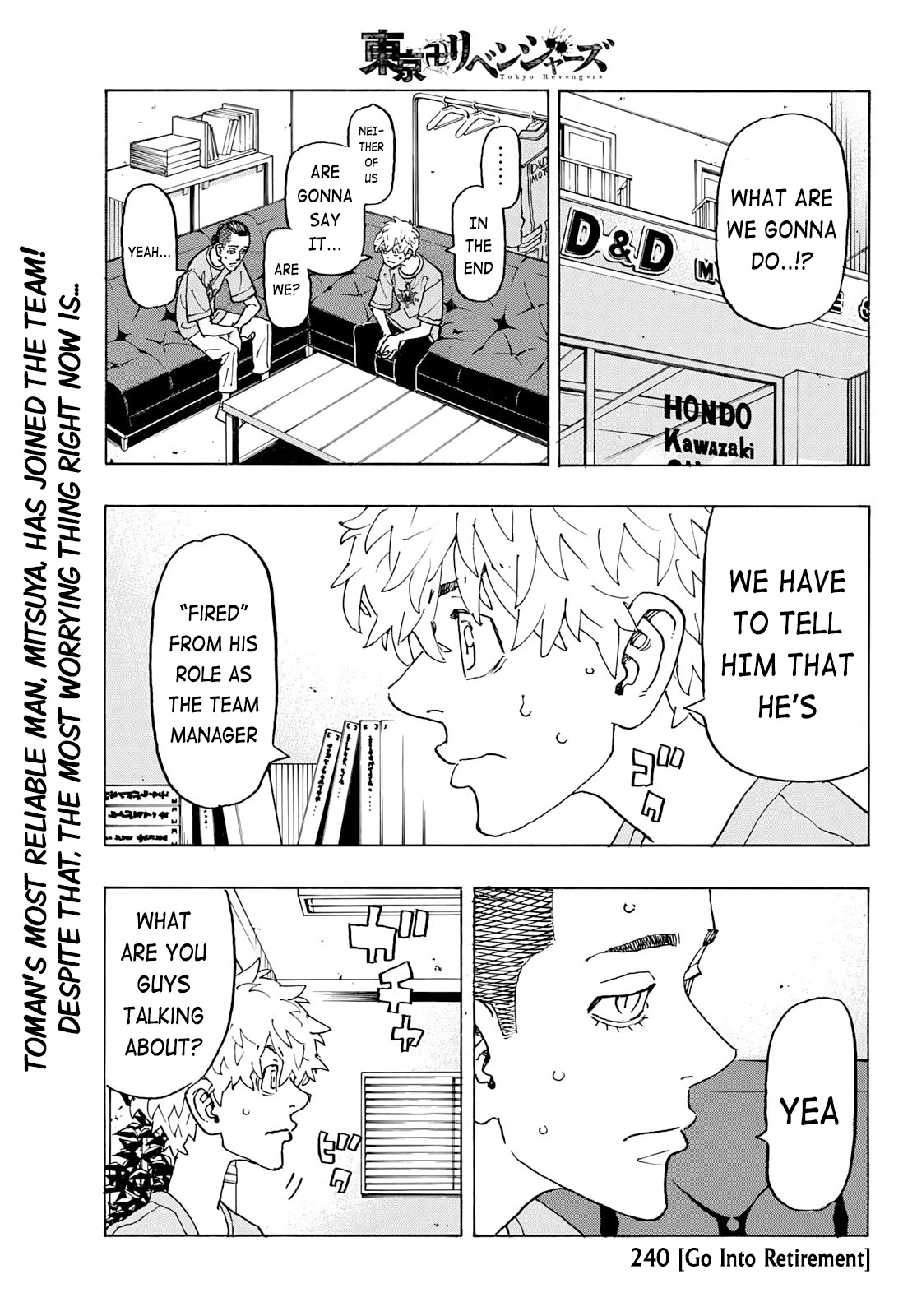 Tokyo Manji Revengers Chapter 240 page 1 - Chapter 240: Go Into Retirement