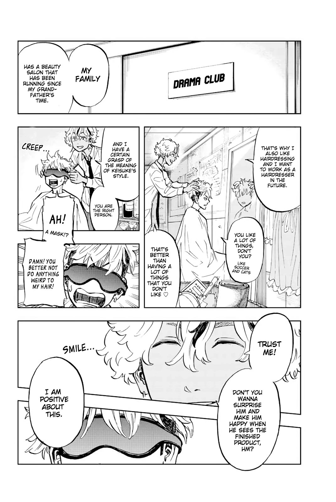 Tokyo Revengers: Letter from Keisuke Baji Chapter 4 page 14 - Chapter 4: Hairspray