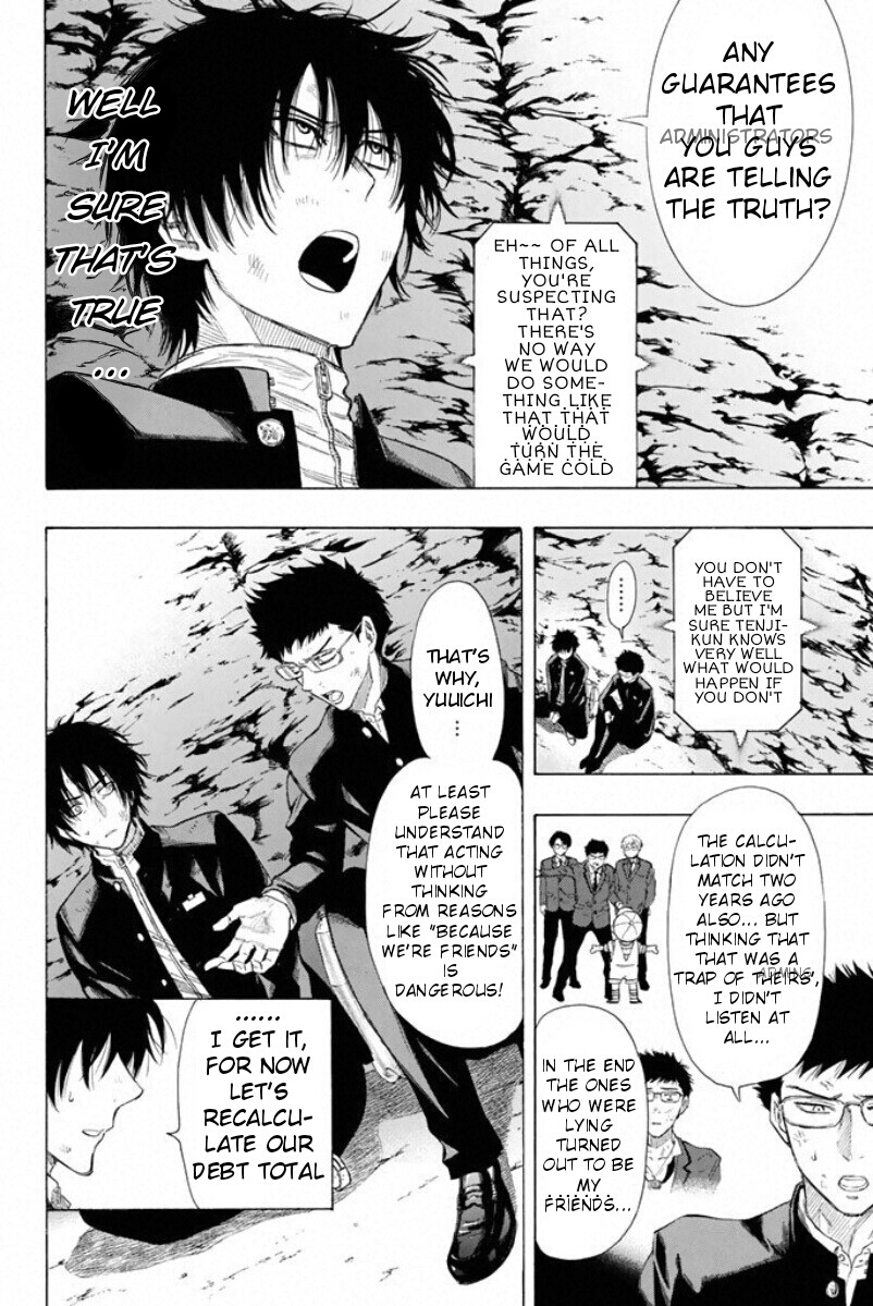 Tomodachi Game Chapter 13 page 10 - Chapter 13: You Guys' Group C's Current Debt Total is "10.8" Million Yen...