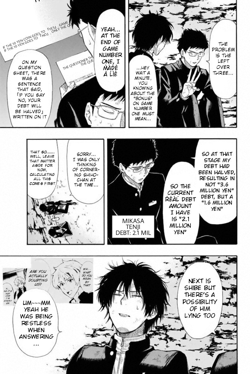 Tomodachi Game Chapter 13 page 13 - Chapter 13: You Guys' Group C's Current Debt Total is "10.8" Million Yen...