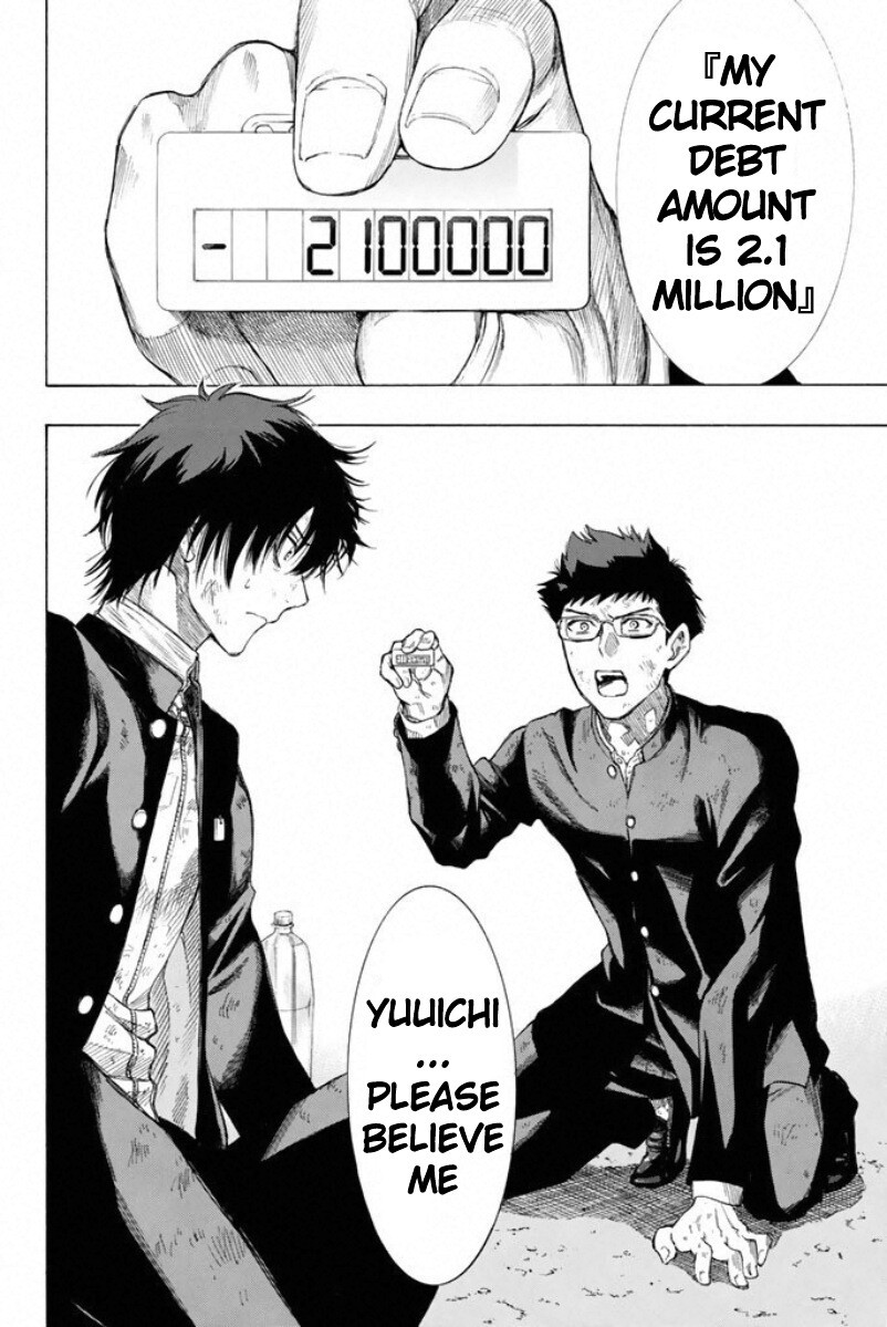 Tomodachi Game Chapter 13 page 22 - Chapter 13: You Guys' Group C's Current Debt Total is "10.8" Million Yen...