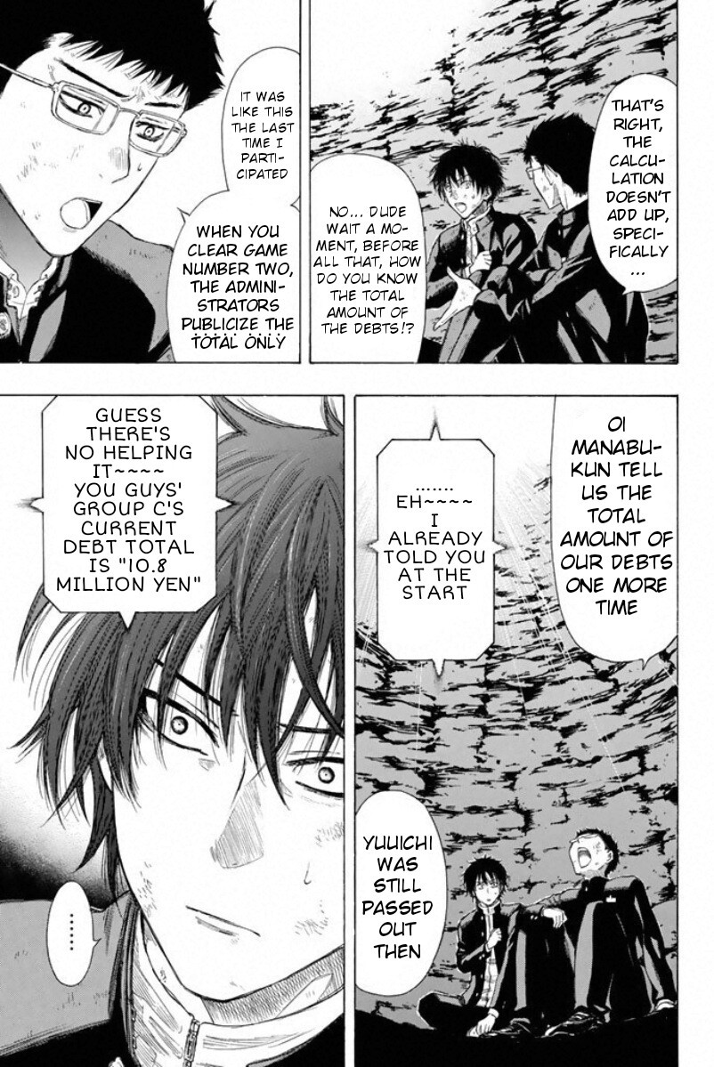 Tomodachi Game Chapter 13 page 9 - Chapter 13: You Guys' Group C's Current Debt Total is "10.8" Million Yen...