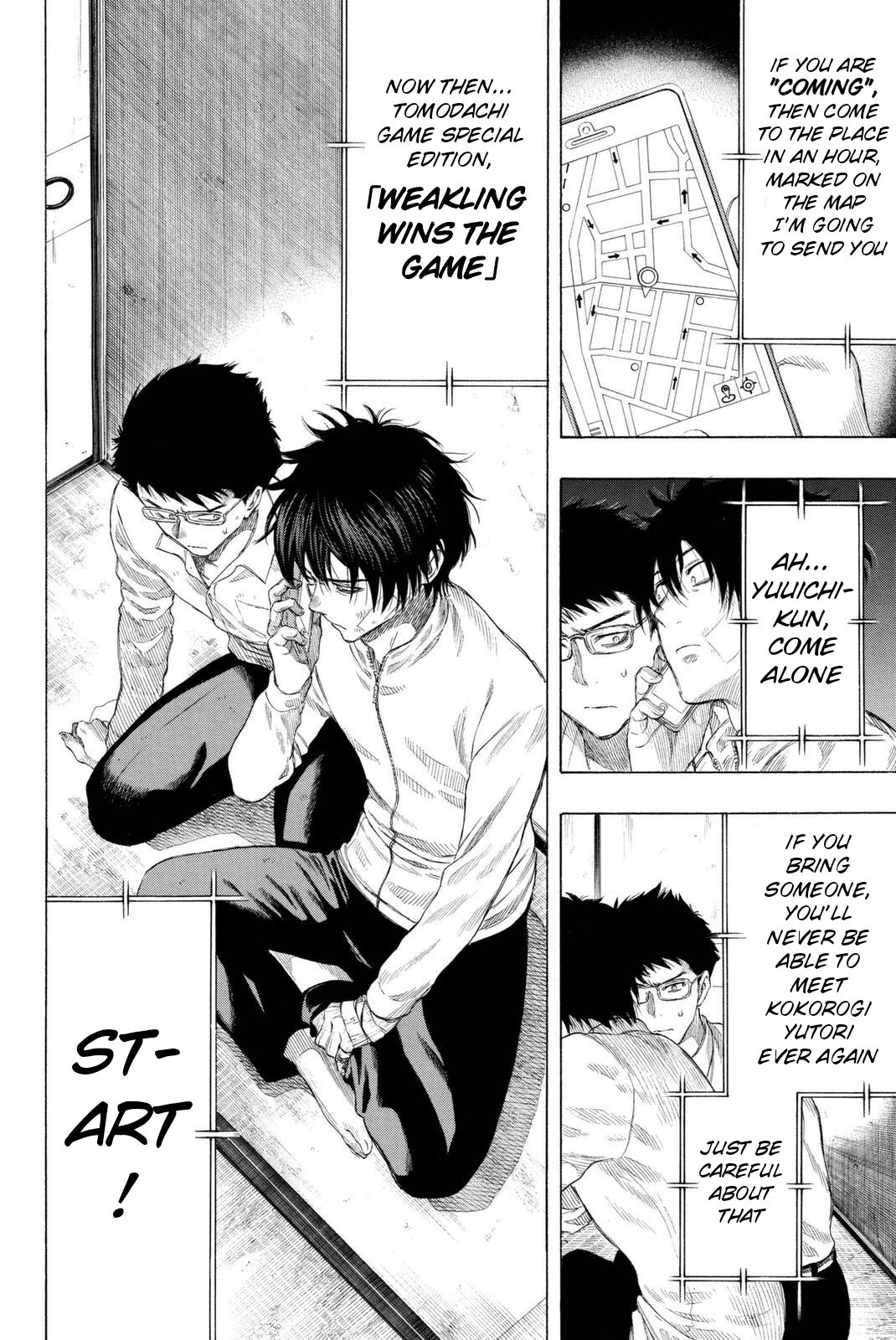 Tomodachi Game Chapter 23 page 14 - Chapter 23: Tomodachi Game Special Edition, 「Weakling Wins the Game」 Start!