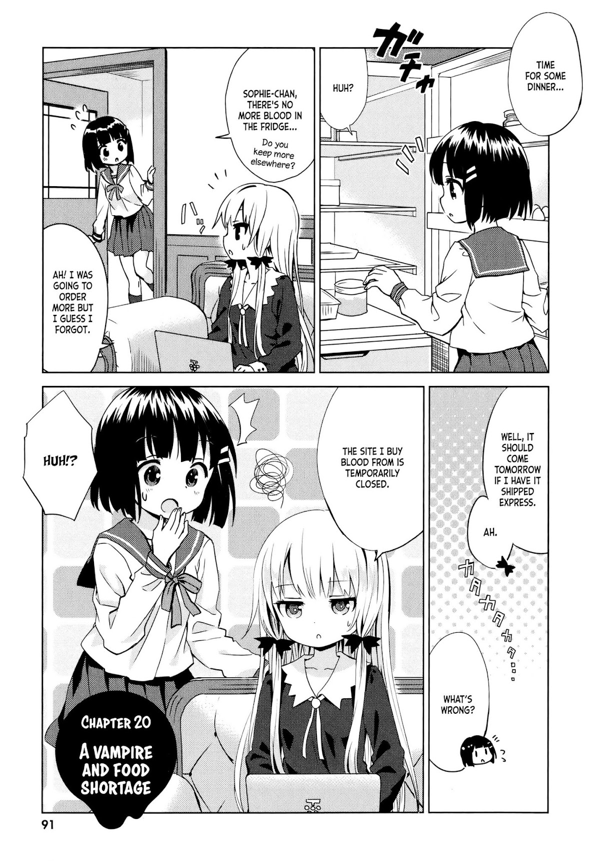 Tonari no Kyuuketsuki-san Chapter 20 page 1 - Chapter 20: A vampire and food shortage