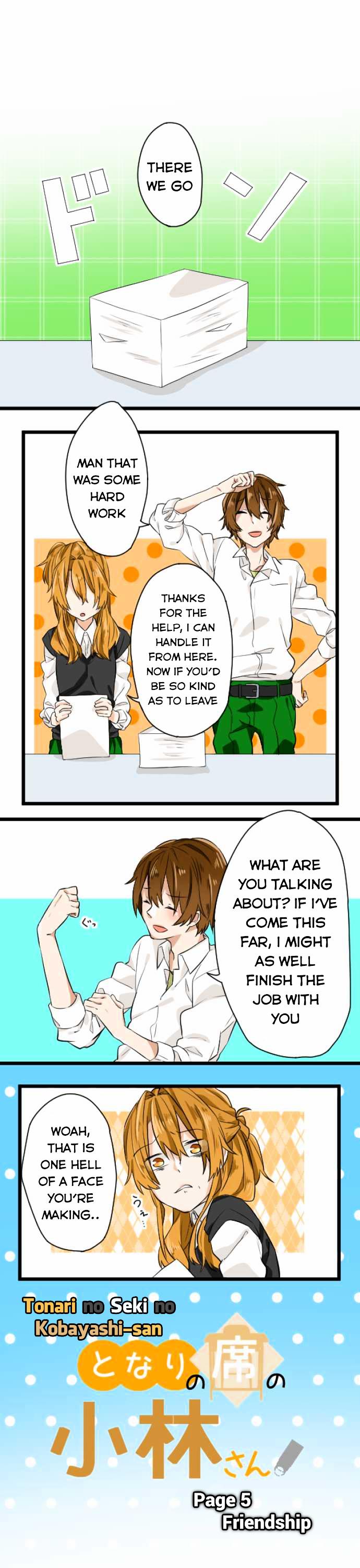 Tonari no Seki no Kobayashi-san Chapter 5 page 2 - Chapter 5 : Page 5. Friendship