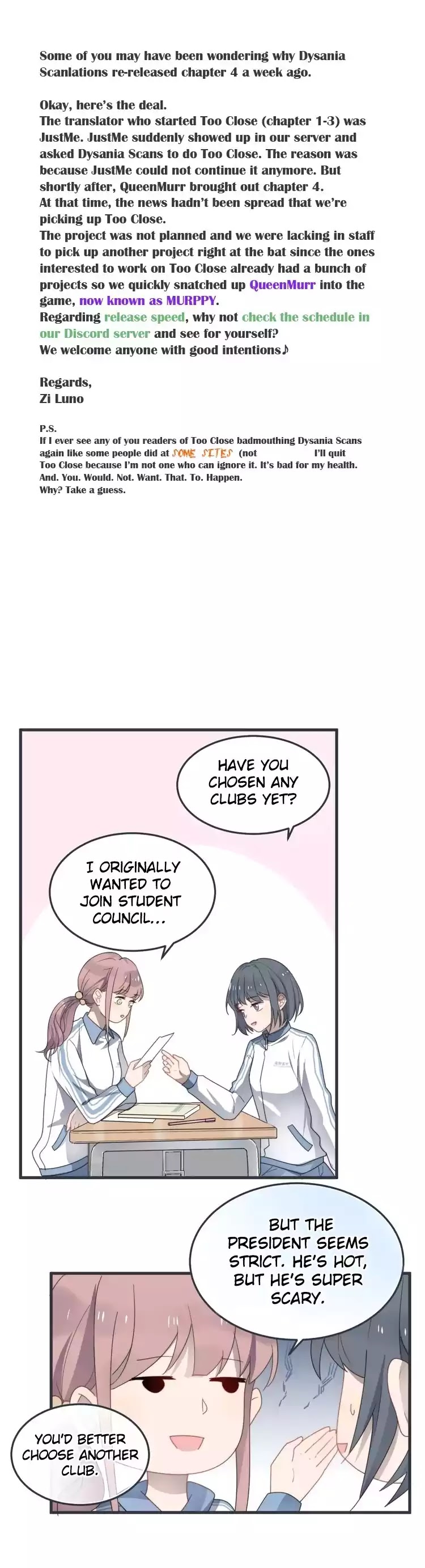 Too Close Chapter 5 page 2 - Chapter 5: I Want to Be the Student Council Presidentt