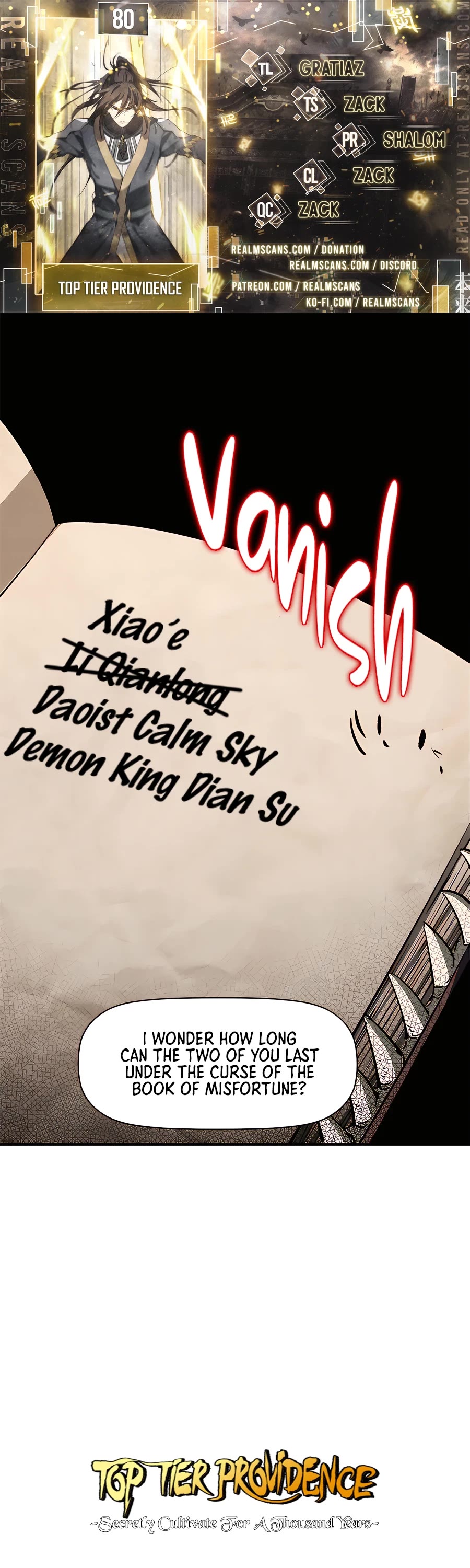 Top Tier Providence: Secretly Cultivate for a Thousand Years Chapter 80 page 1 - Chapter 80