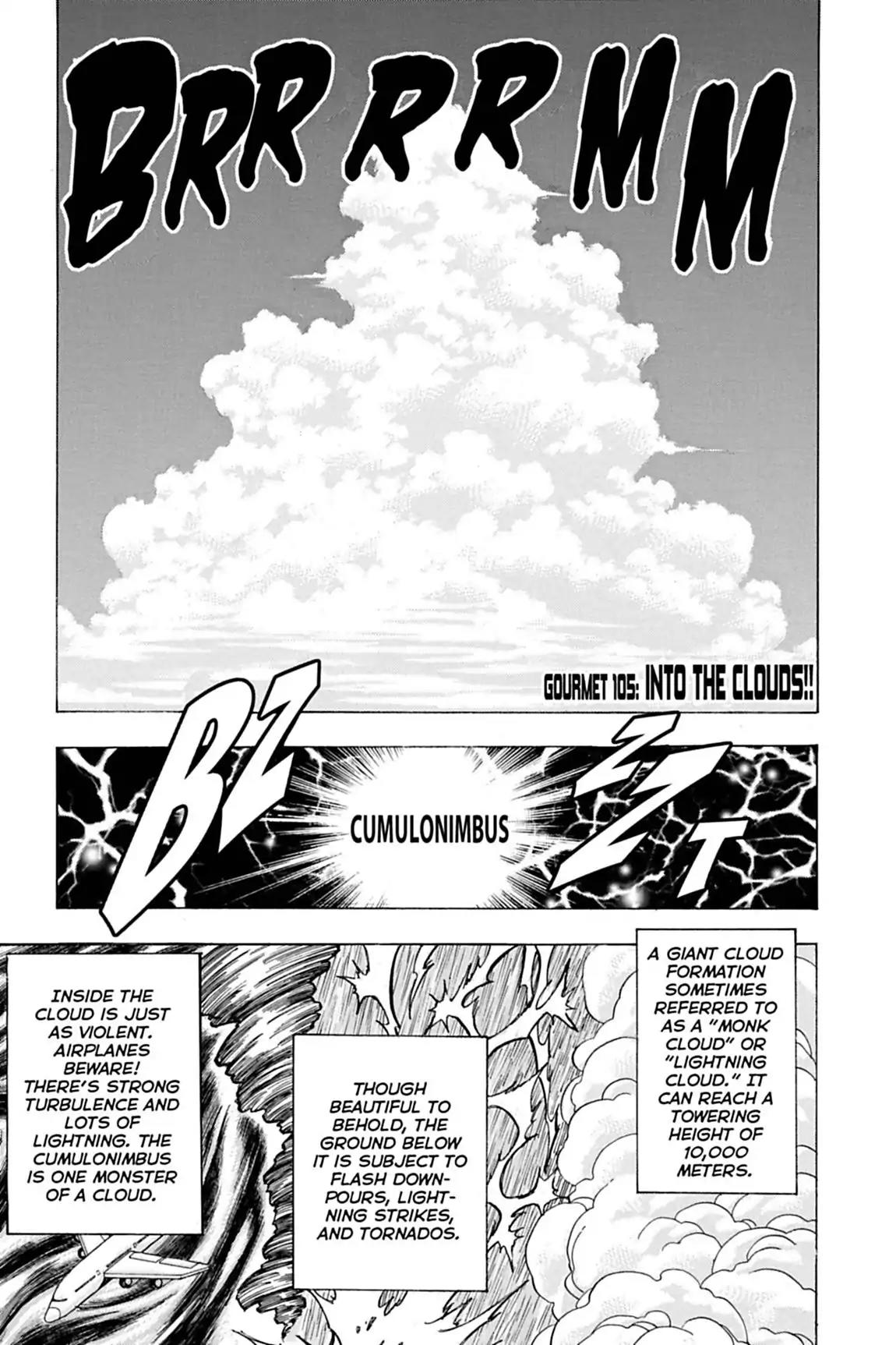 Toriko Chapter 105 page 1 - Chapter 105: Vol.12 Gourmet 105: Into the Clouds!!
