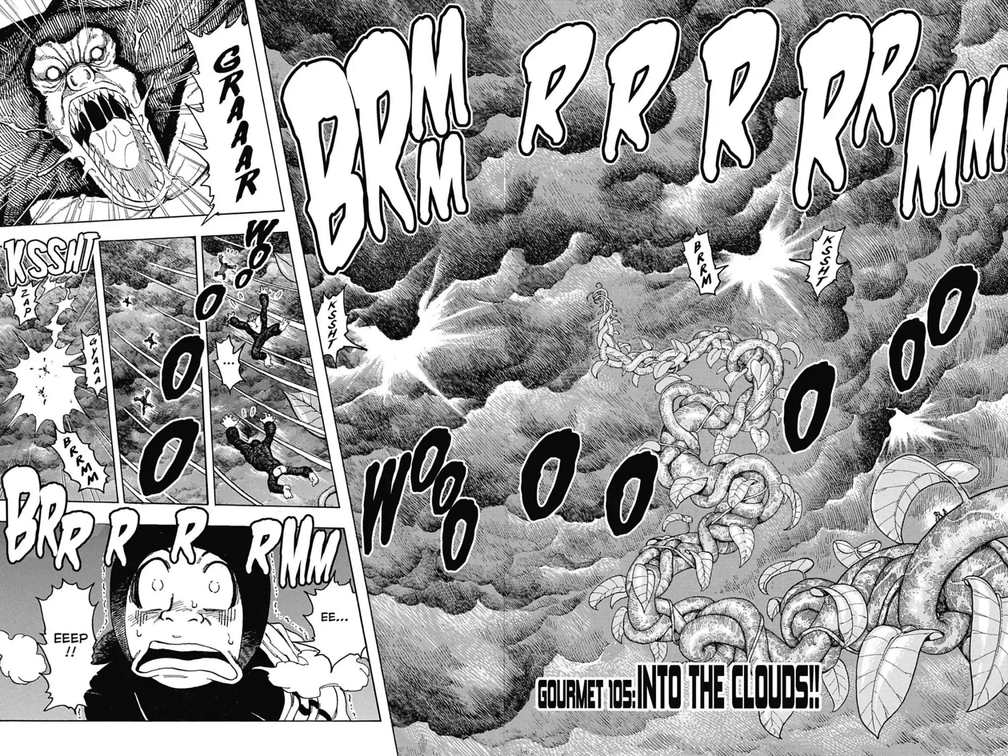 Toriko Chapter 105 page 2 - Chapter 105: Vol.12 Gourmet 105: Into the Clouds!!