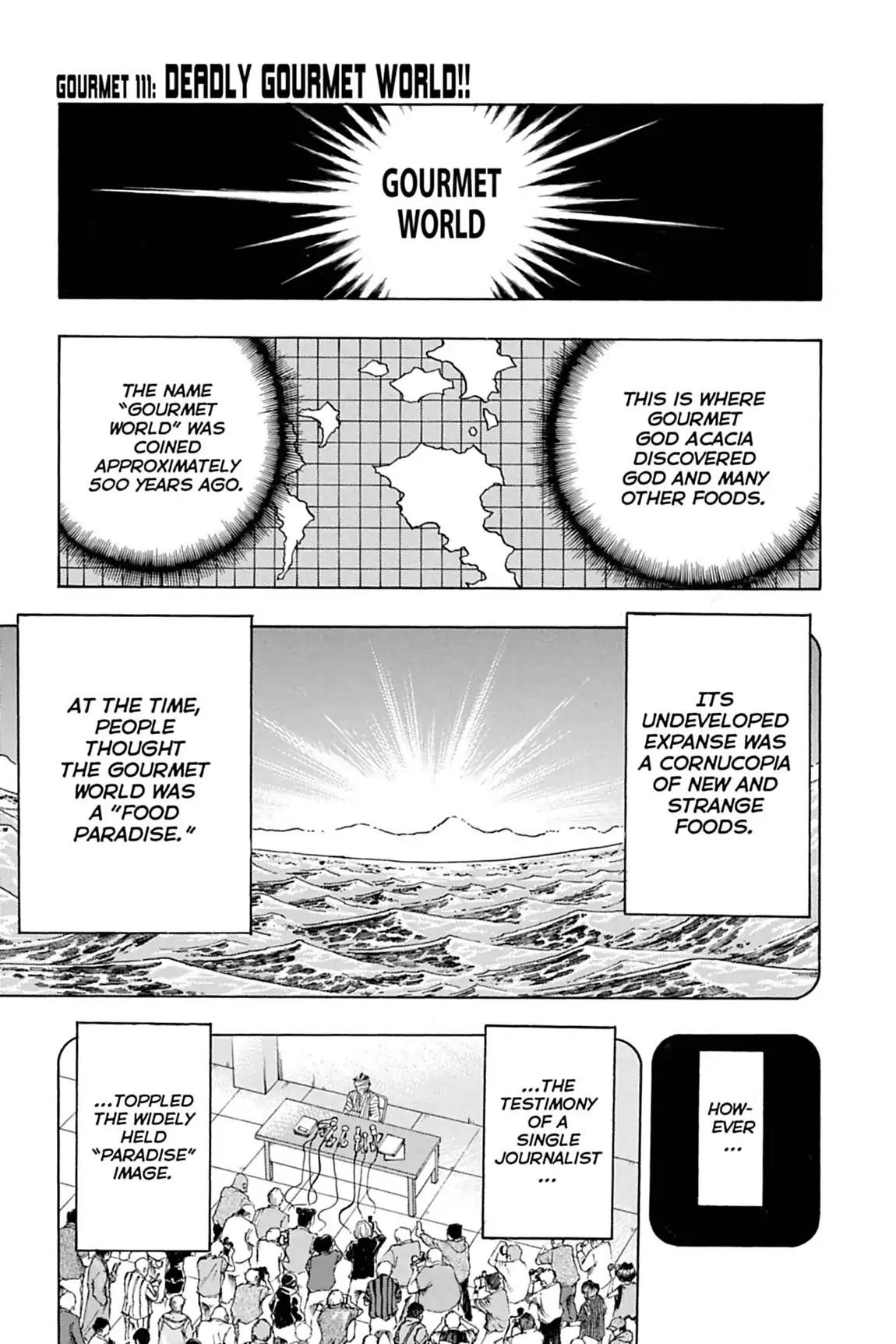 Toriko Chapter 111 page 1 - Chapter 111: Vol.13 Gourmet 111: Deadly Gourmet World!!