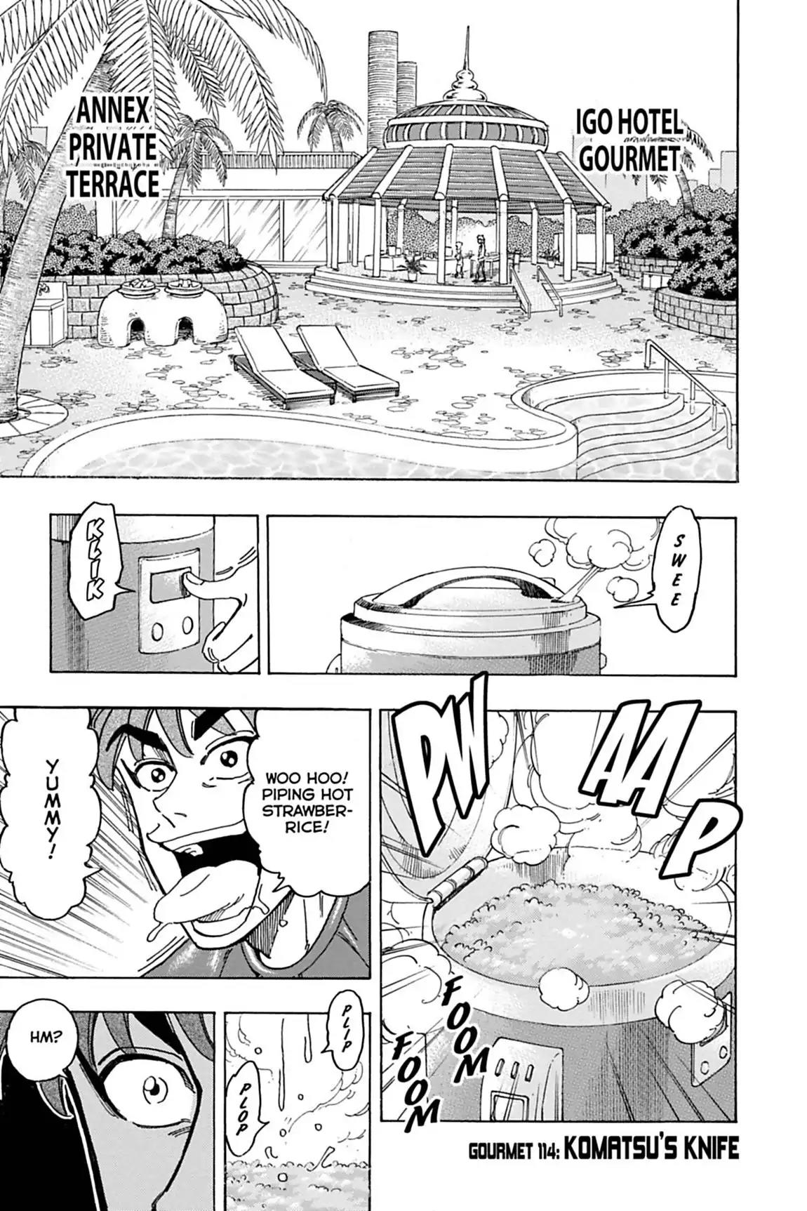 Toriko Chapter 114 page 1 - Chapter 114: Vol.13 Gourmet 114: Komatsu's Knife!!
