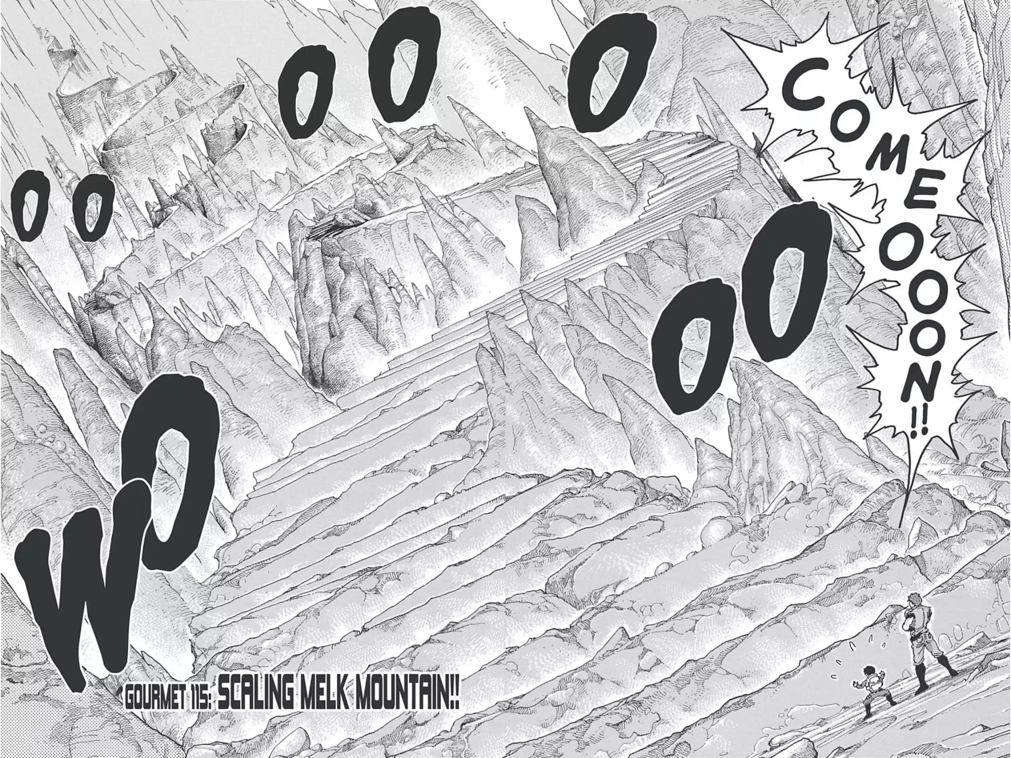 Toriko Chapter 115 page 4 - Chapter 115: Vol.13 Gourmet 115: Scaling Melk Mountain!!