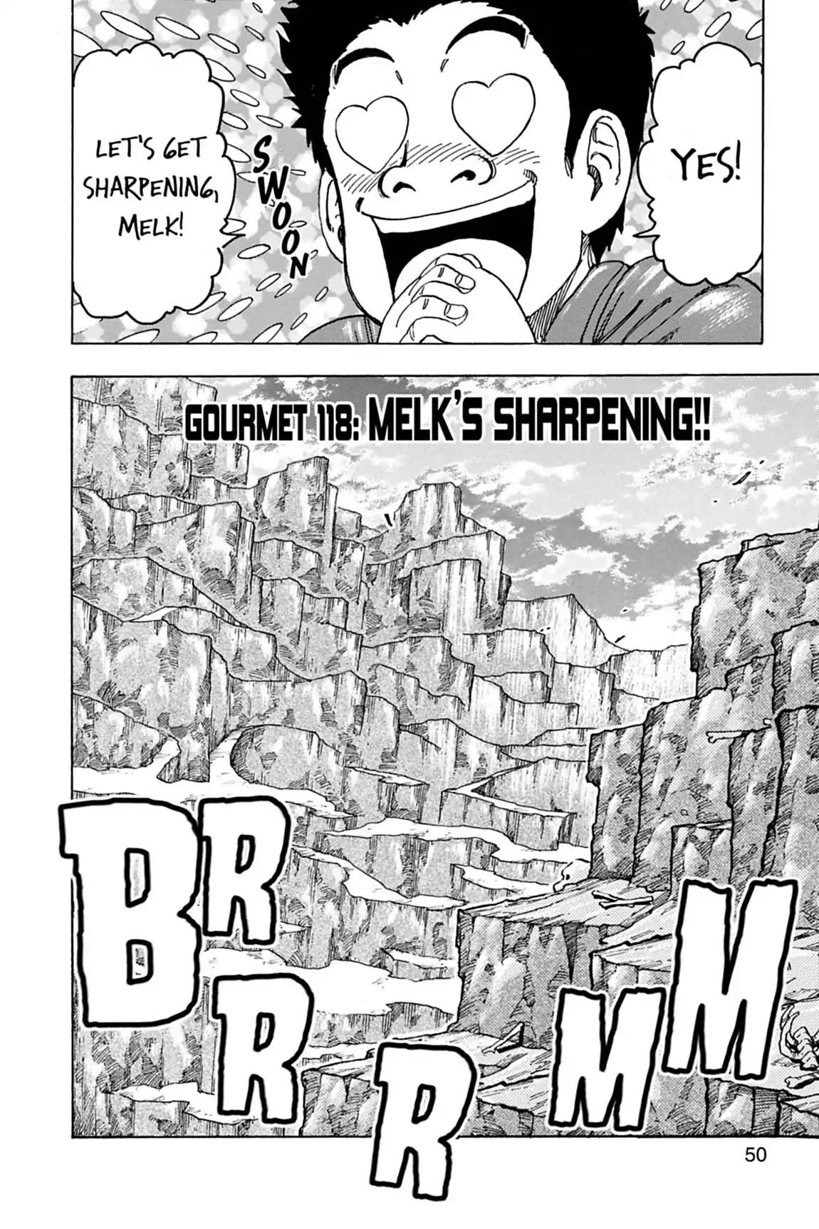 Toriko Chapter 118 page 4 - Chapter 118: Vol.14 Gourmet 118: Melk's Sharpening!!