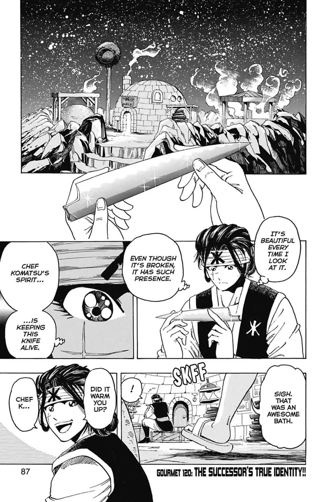 Toriko Chapter 120 page 1 - Chapter 120: Vol.14 Gourmet 120: The Successor's True Identity!!