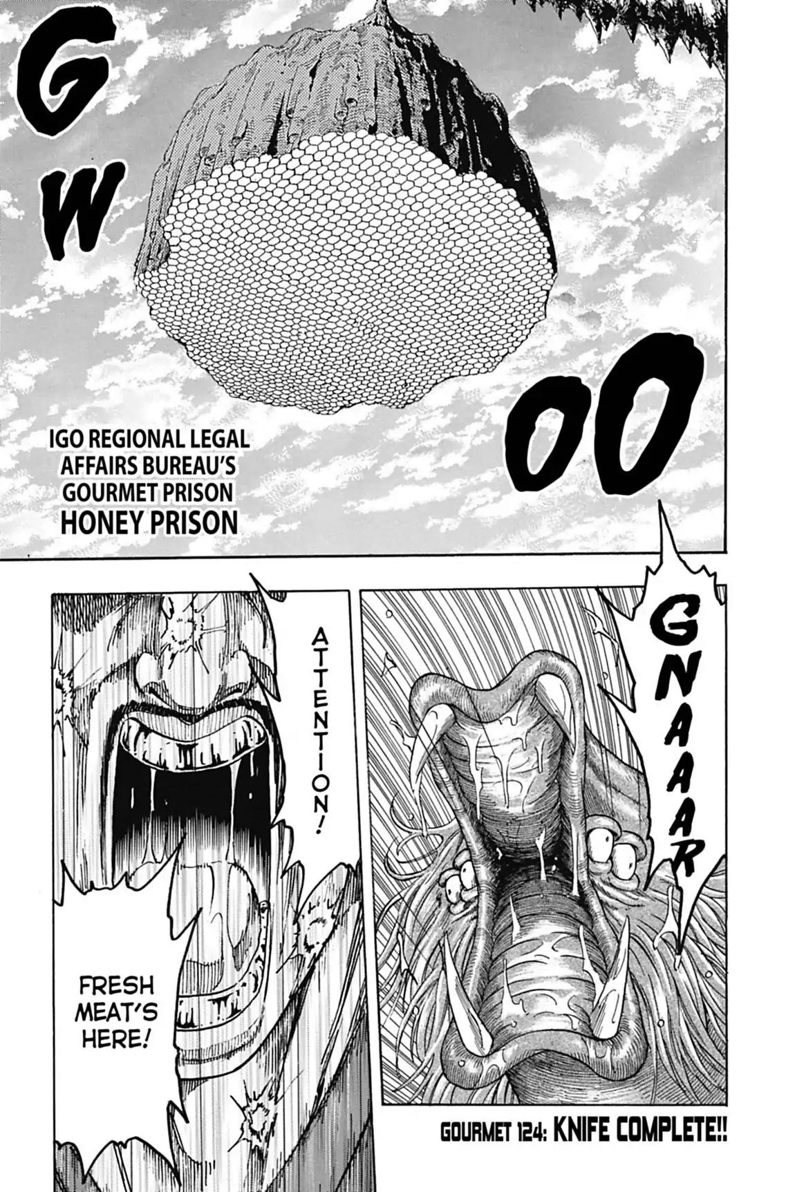 Toriko Chapter 124 page 1 - Chapter 124: Vol.14 Gourmet 124: Knife Complete!!