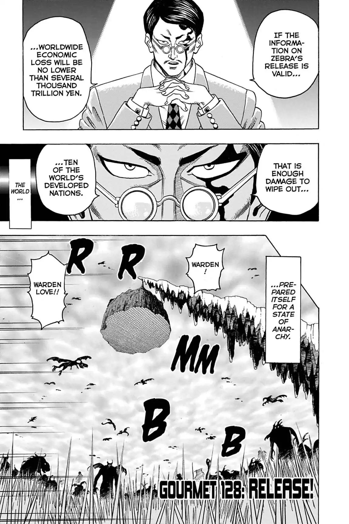 Toriko Chapter 128 page 3 - Chapter 128: Vol.15 Gourmet 128: Release!!