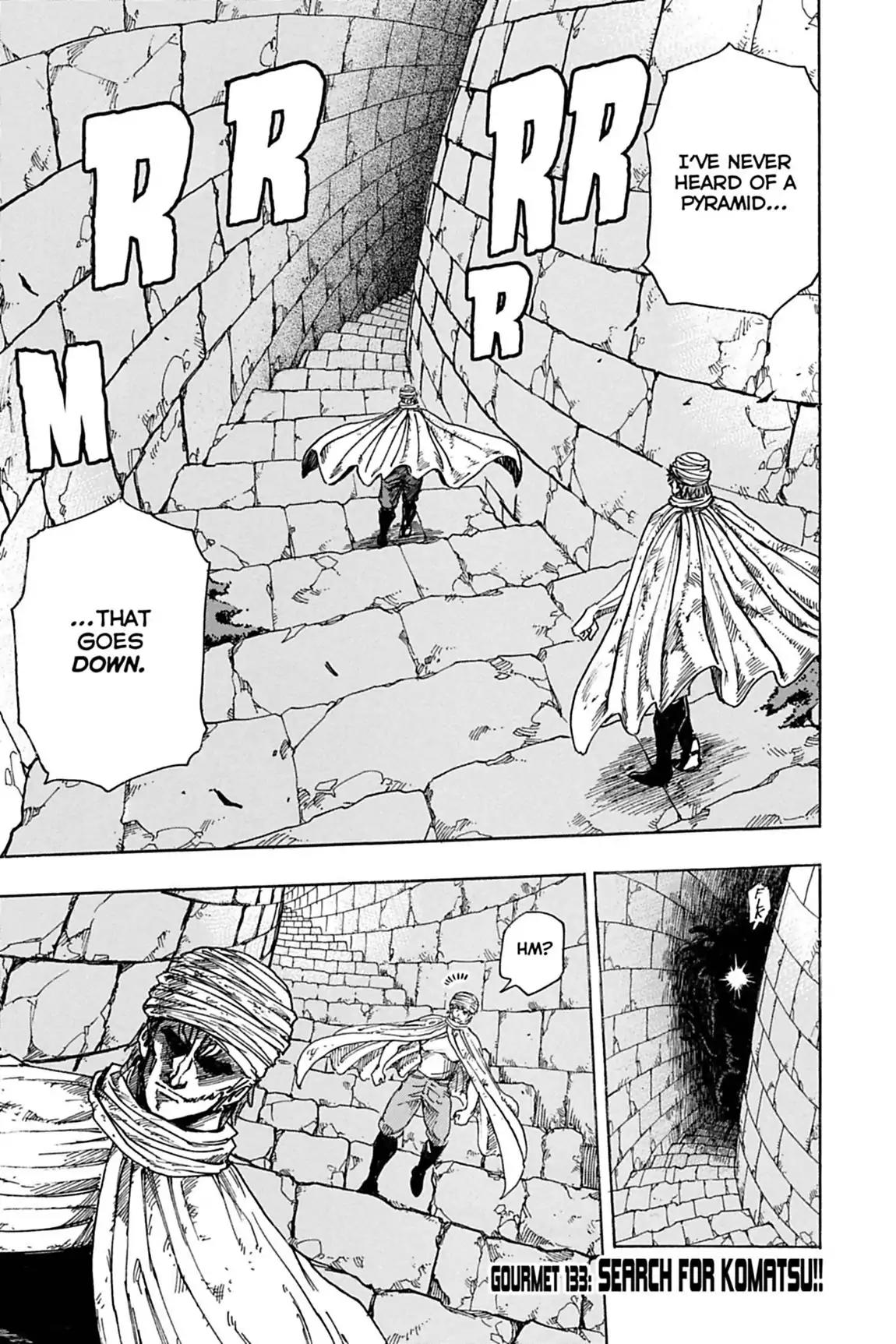 Toriko Chapter 133 page 1 - Chapter 133: Vol.15 Gourmet 133: Search for Komatsu!!