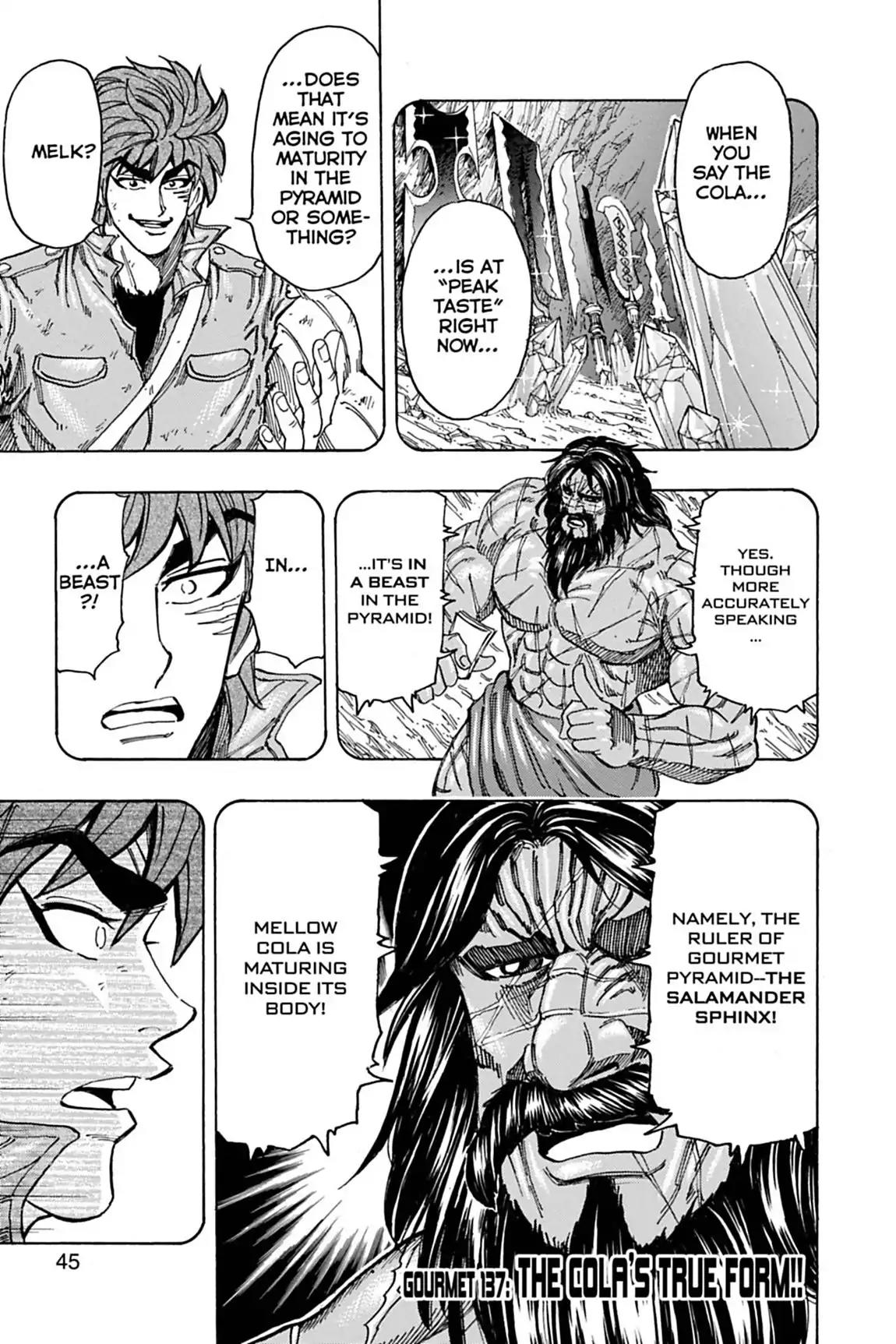 Toriko Chapter 137 page 1 - Chapter 137: Vol.16 Gourmet 137: The Cola's True Form!!