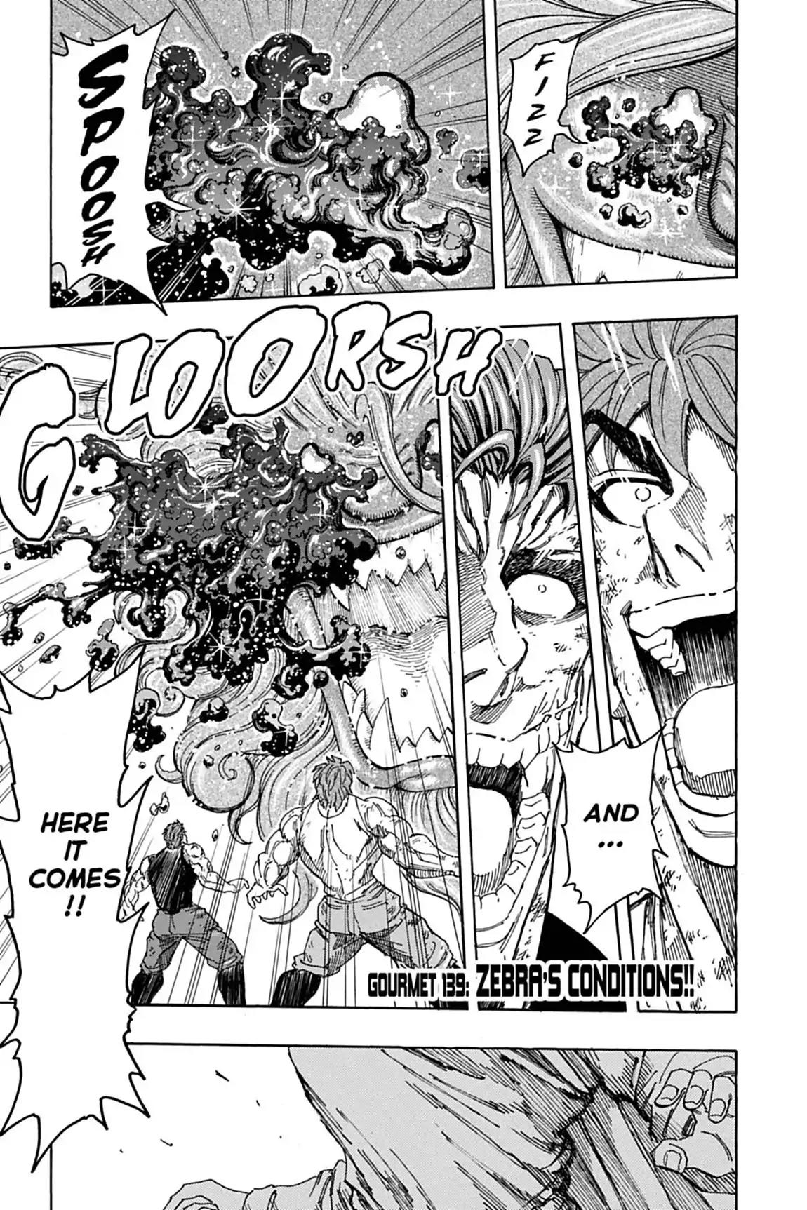 Toriko Chapter 139 page 1 - Chapter 139: Vol.16 Gourmet 139: Zebra's Conditions!!