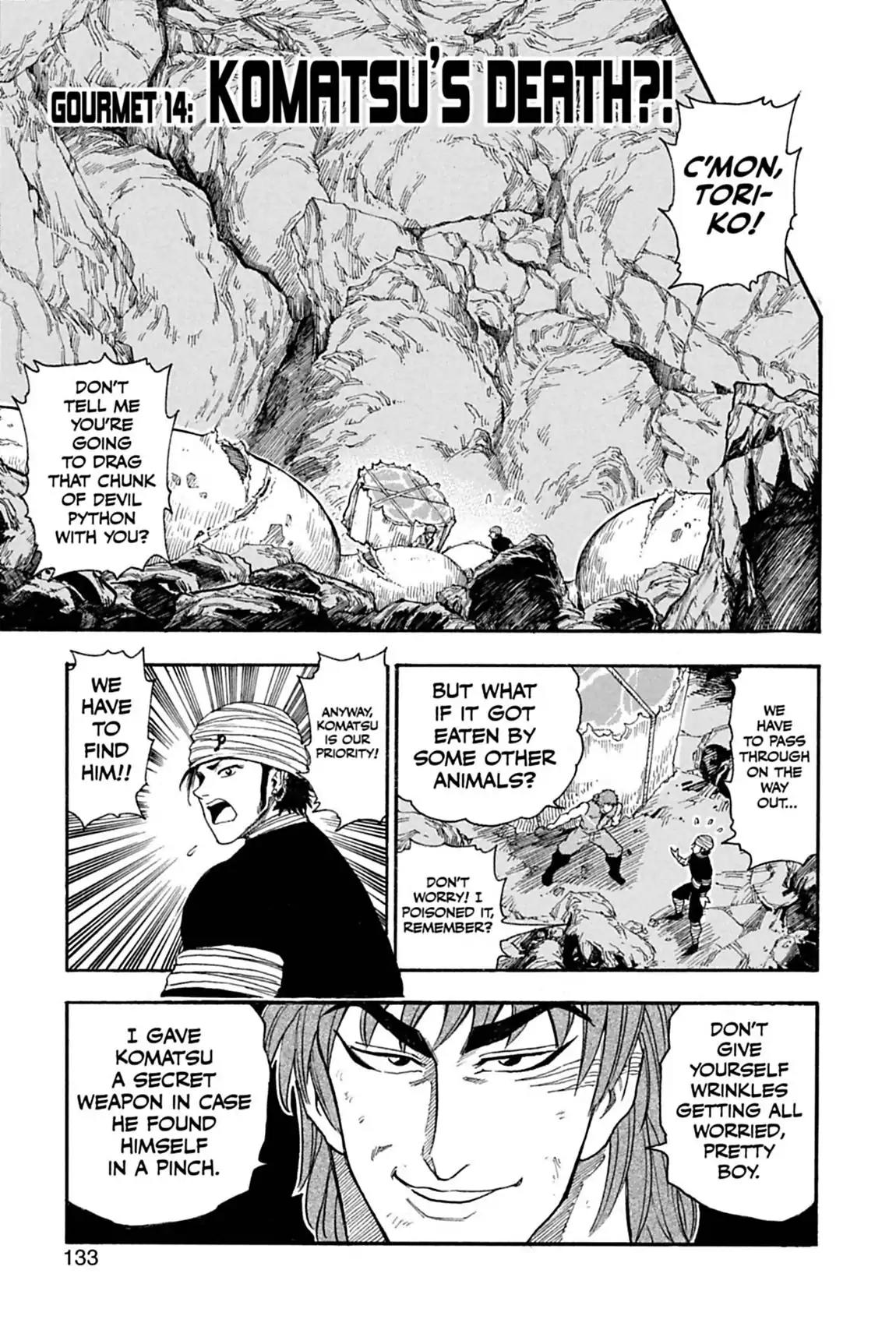 Toriko Chapter 14 page 3 - Chapter 14: Vol.2 Gourmet 14: Komatsu's Death?!