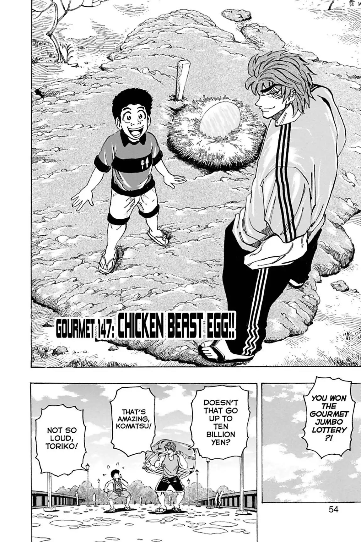 Toriko Chapter 147 page 4 - Chapter 147: Vol.17 Gourmet 147: Chicken Beast Egg!!