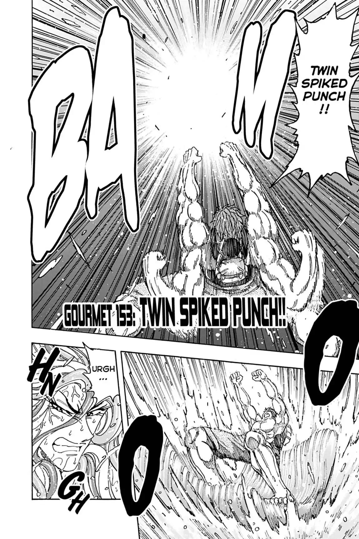 Toriko Chapter 153 page 2 - Chapter 153: Vol.17 Gourmet 153: Twin Spiked Punch!!