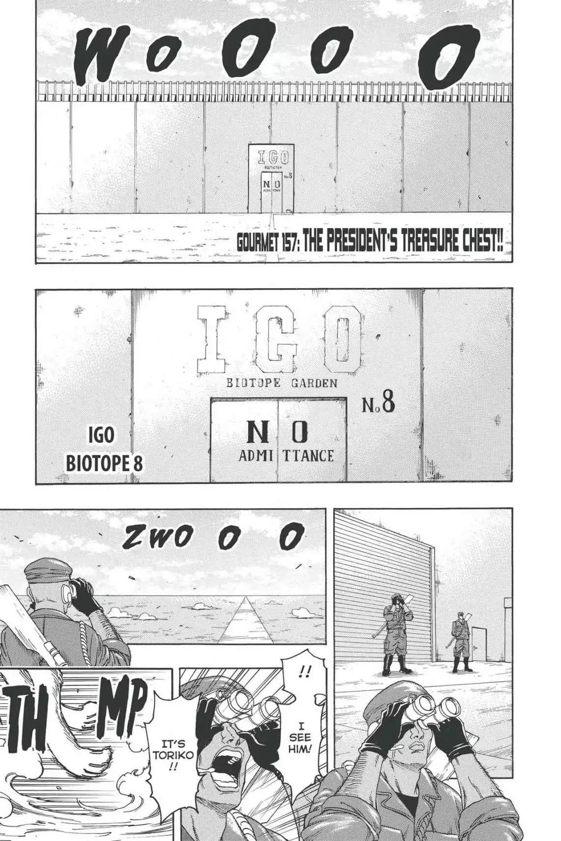 Toriko Chapter 157 page 1 - Chapter 157: Vol.18 Gourmet 157: The President's Treasure Chest!!