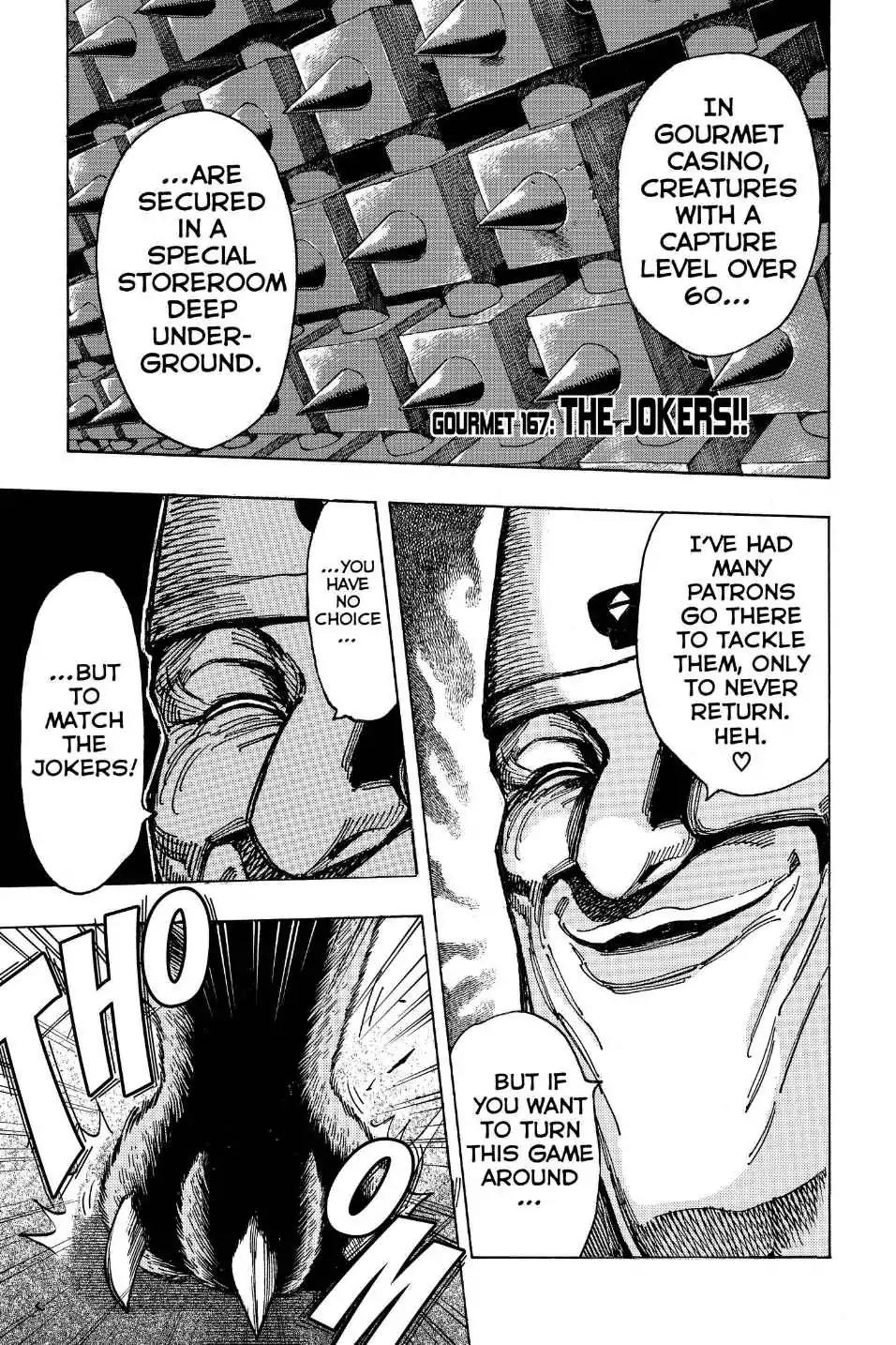 Toriko Chapter 167 page 1 - Chapter 167: Vol.19 Gourmet 167: The Jokers!!