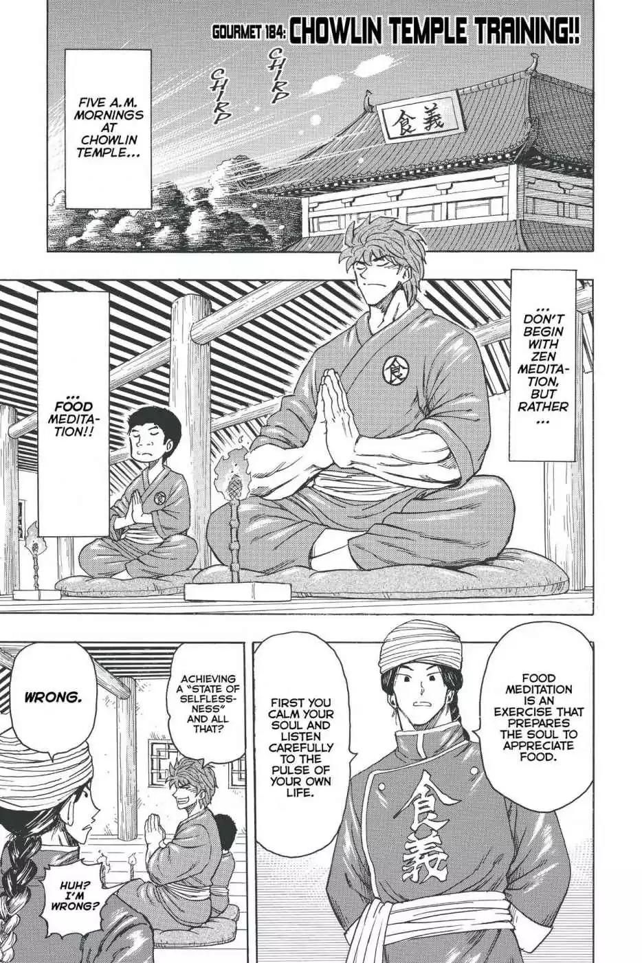 Toriko Chapter 184 page 1 - Chapter 184: Vol.21 Gourmet 184: Chowlin Temple Training!!