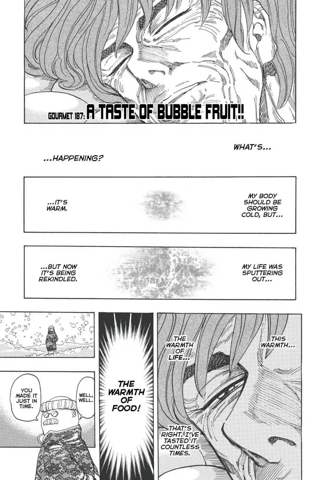 Toriko Chapter 187 page 1 - Chapter 187: Vol.21 Gourmet 187: A Taste of Bubble Fruit!!