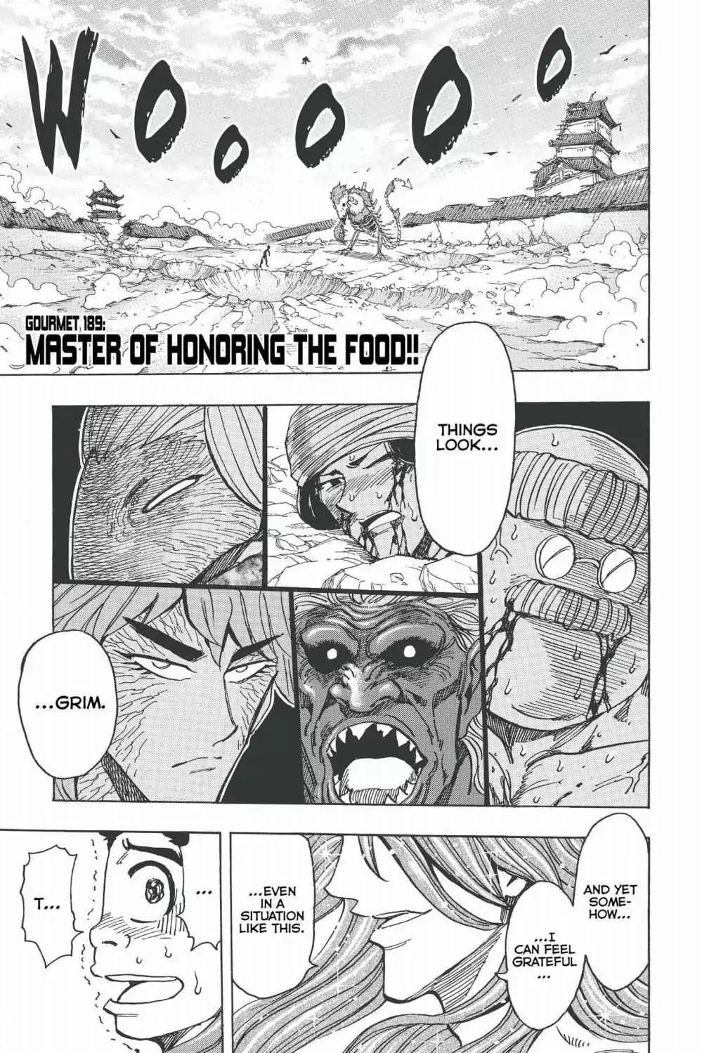 Toriko Chapter 189 page 1 - Chapter 189: Vol.21 Gourmet 189: Master of Hornoring the Food!!