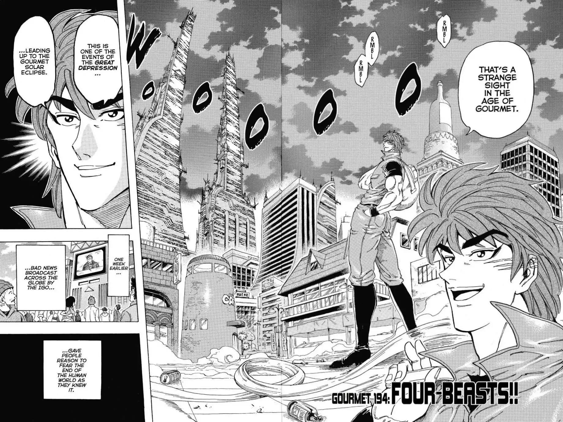 Toriko Chapter 194 page 2 - Chapter 194: Vol.22 Gourmet 194: Four-Beasts!!
