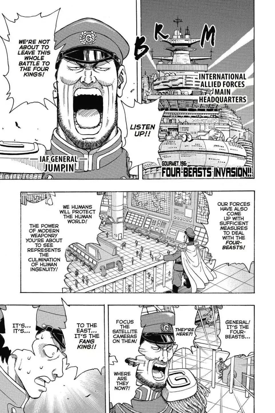 Toriko Chapter 196 page 1 - Chapter 196: Vol.22 Gourmet 196: Four-Beast Invasion!!