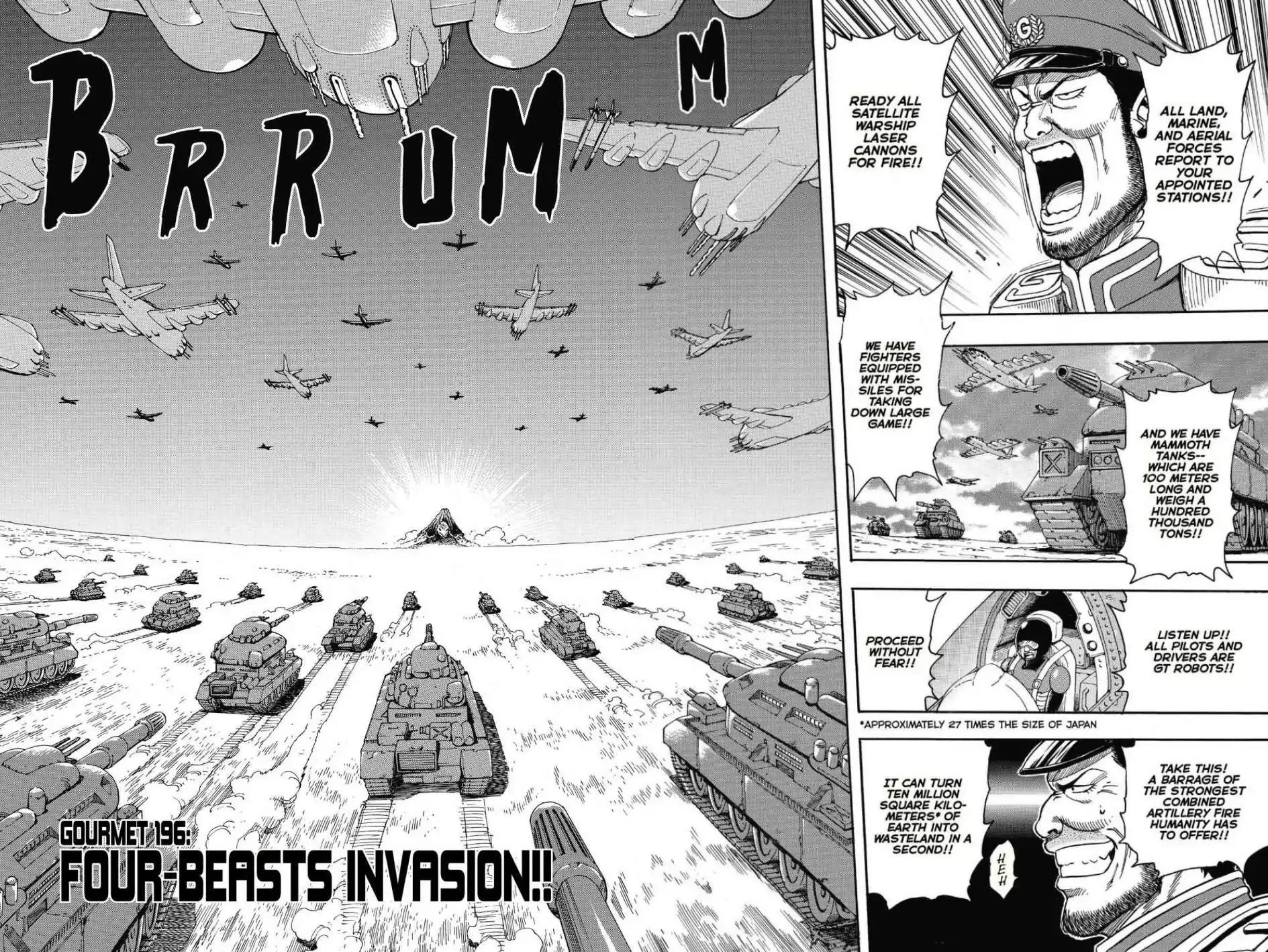 Toriko Chapter 196 page 4 - Chapter 196: Vol.22 Gourmet 196: Four-Beast Invasion!!