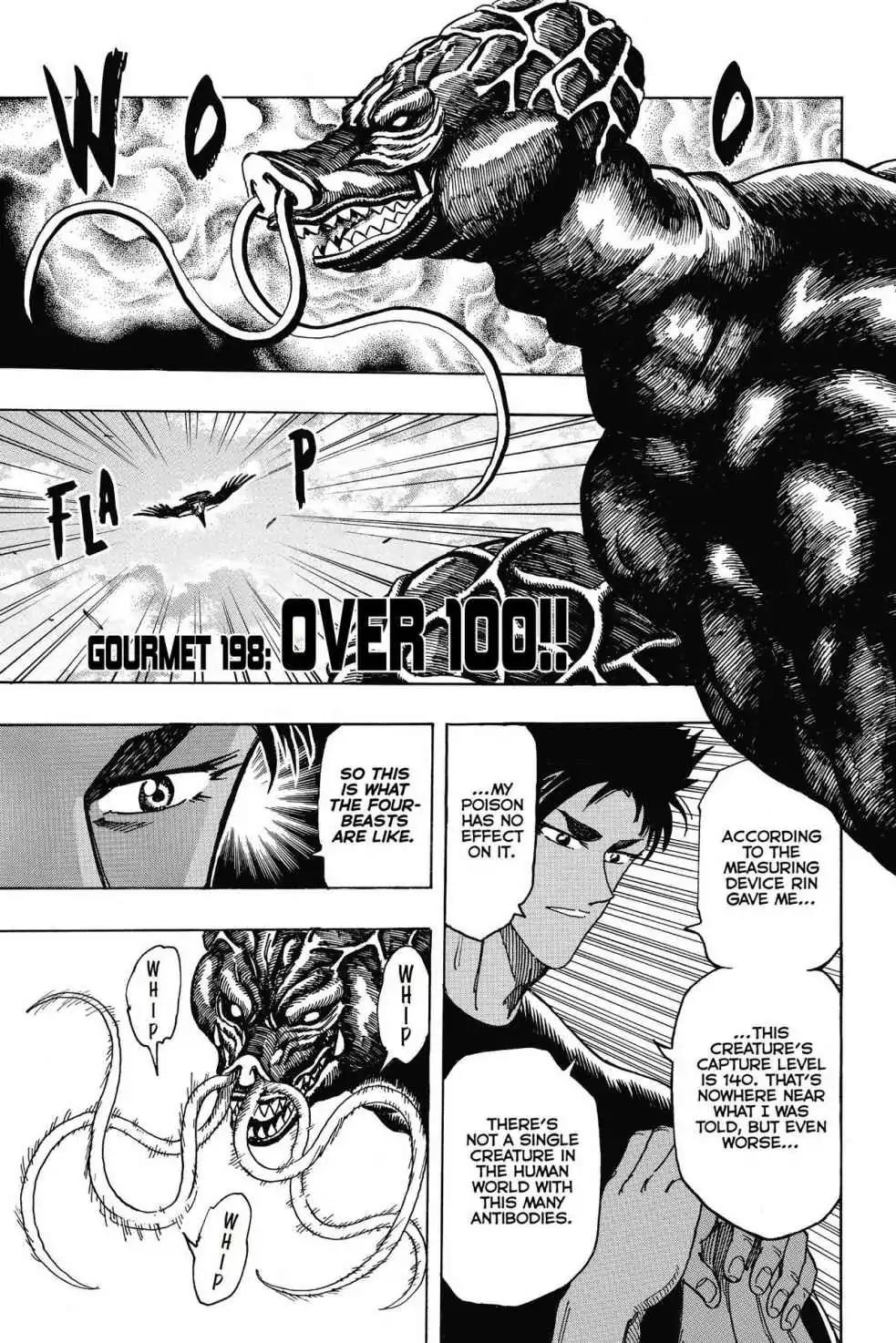 Toriko Chapter 198 page 1 - Chapter 198: Vol.22 Gourmet 198: Over 100!!