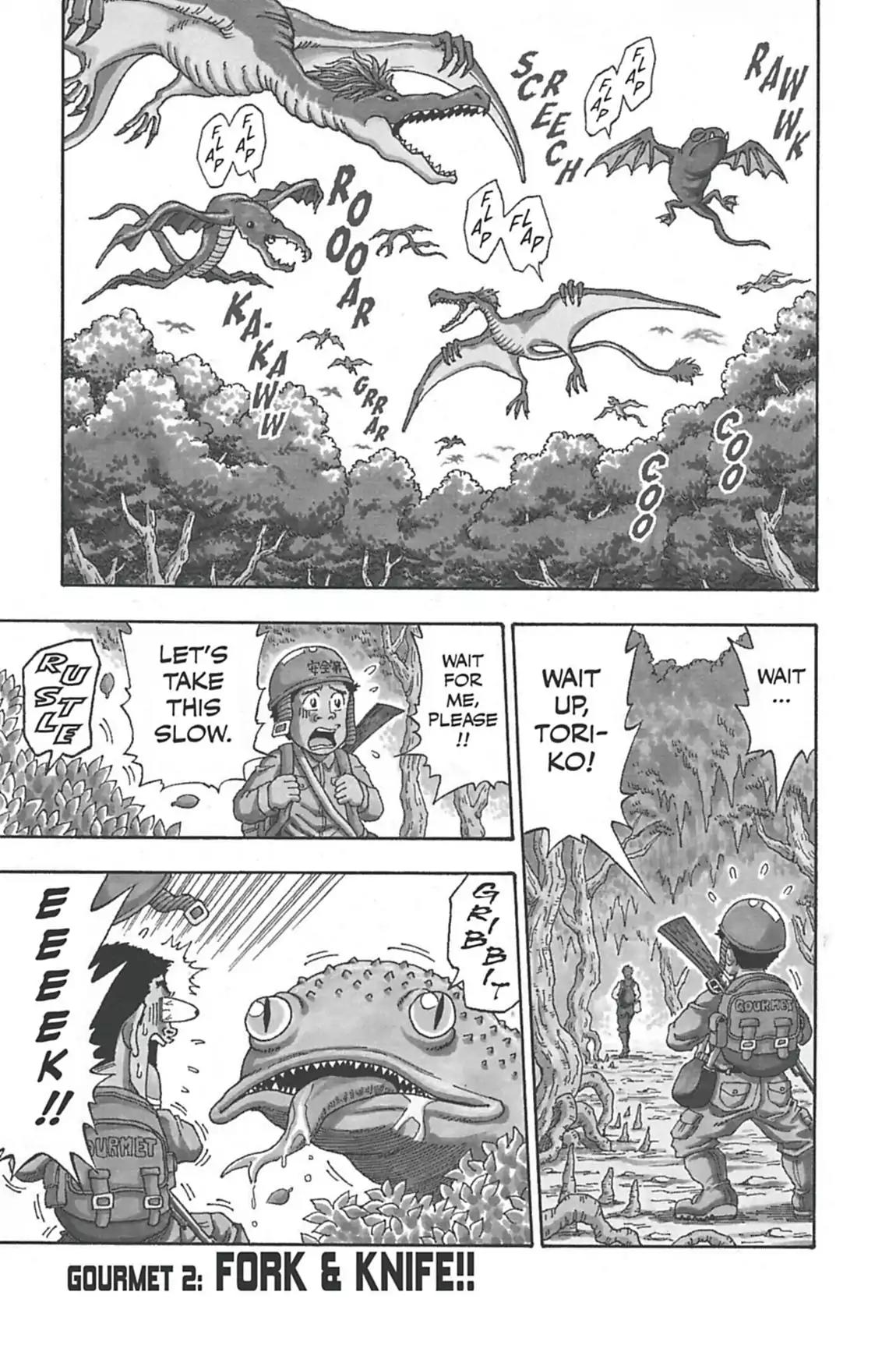 Toriko Chapter 2 page 1 - Chapter 2: Vol.1 Gourmet 2: Fork & Knife!!