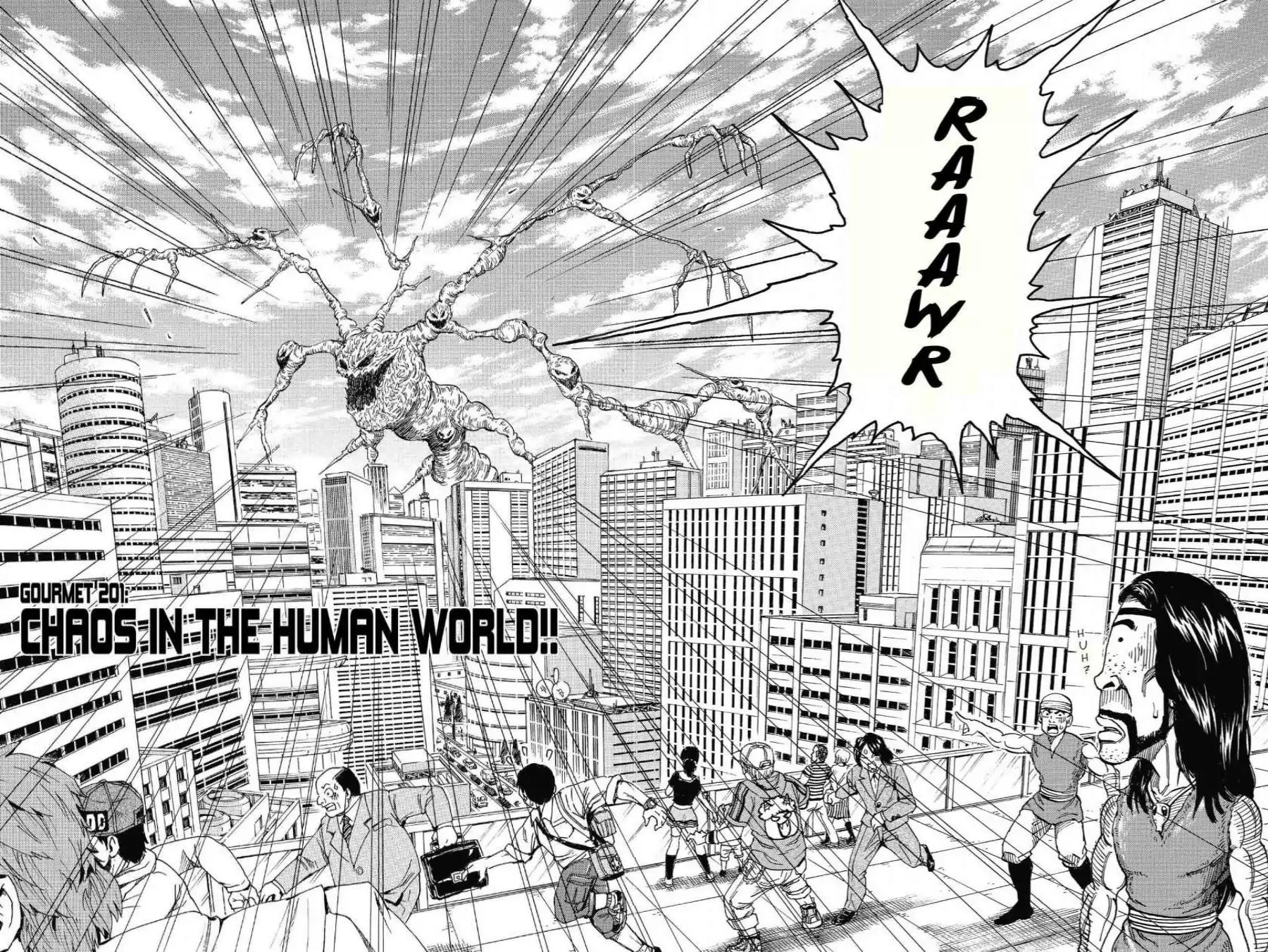 Toriko Chapter 201 page 2 - Chapter 201: Vol.23 Gourmet 201: Chaos in the Human World!!