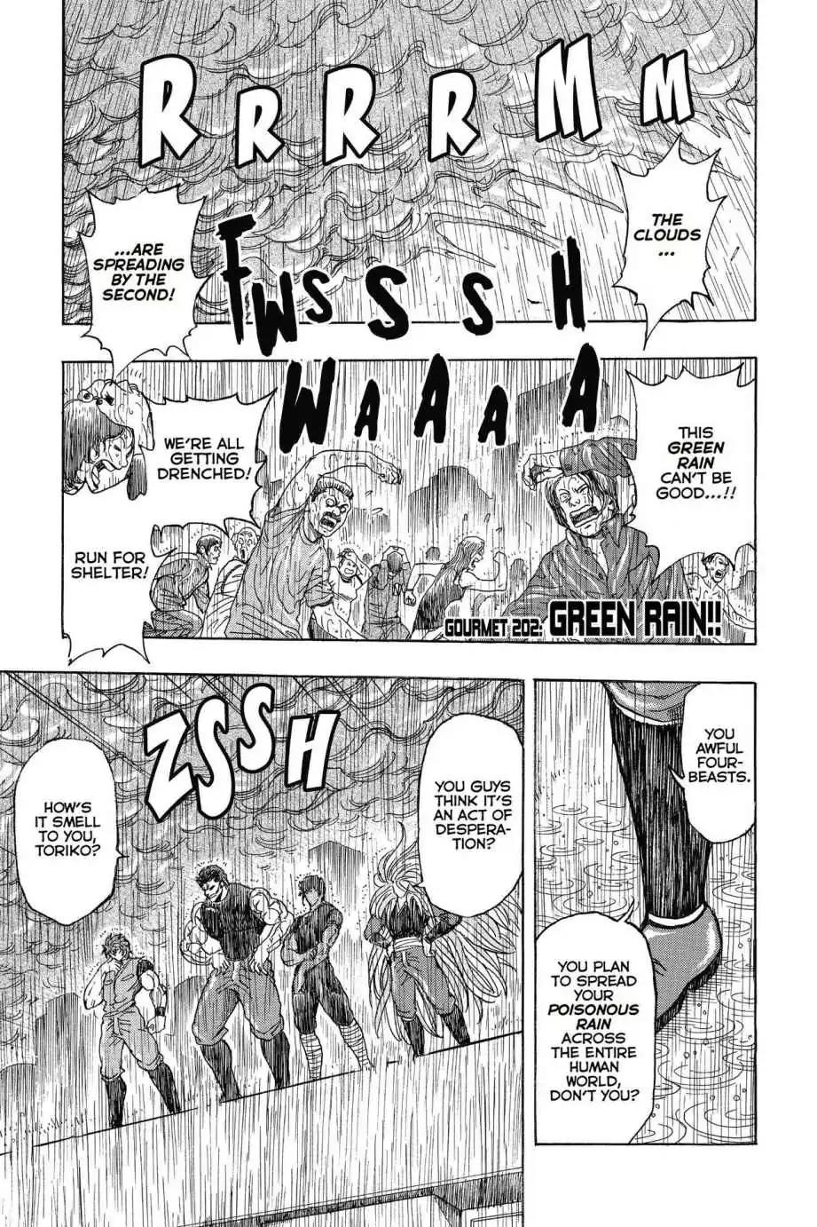 Toriko Chapter 202 page 1 - Chapter 202: Vol.23 Gourmet 202: Green Rain!!